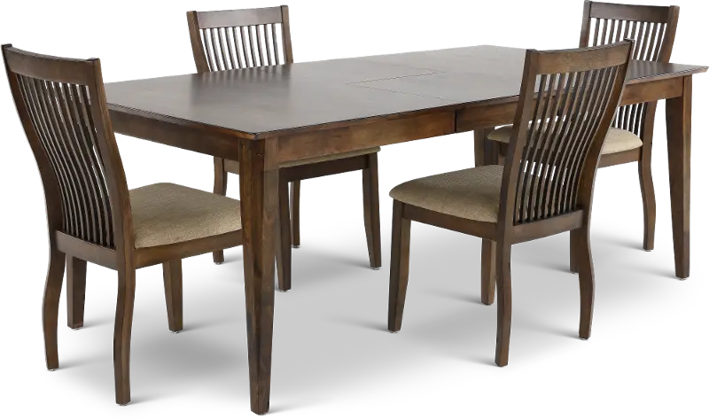 Zoey Brown 5 Piece Dining Room Set