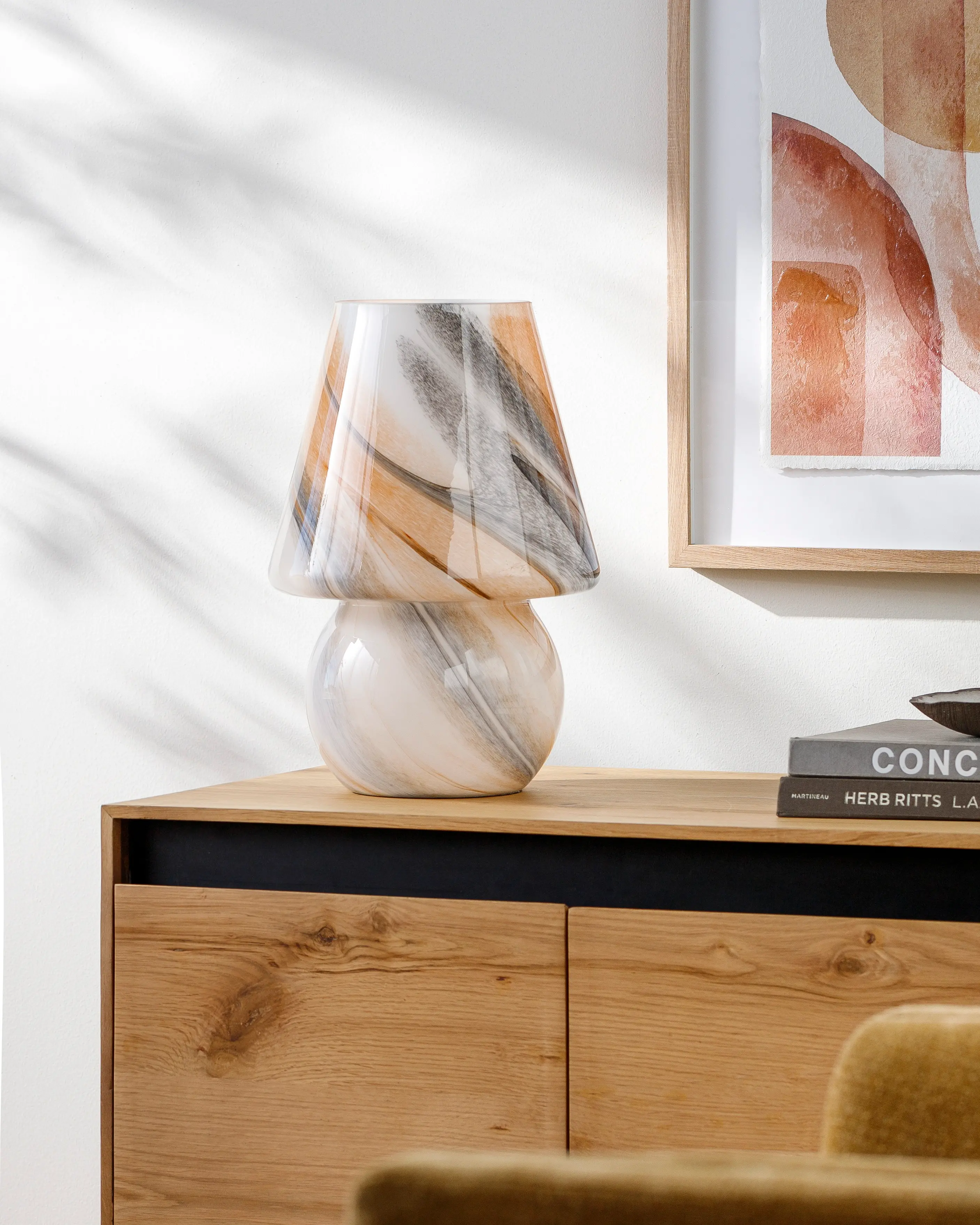 LFK-002 16  Brown Glass Table Lamp-2