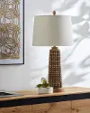 KUL-001 29  Brown and Linen Table Lamp
