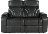 Arya Gray Power Reclining Loveseat with Power Headrests and Massage