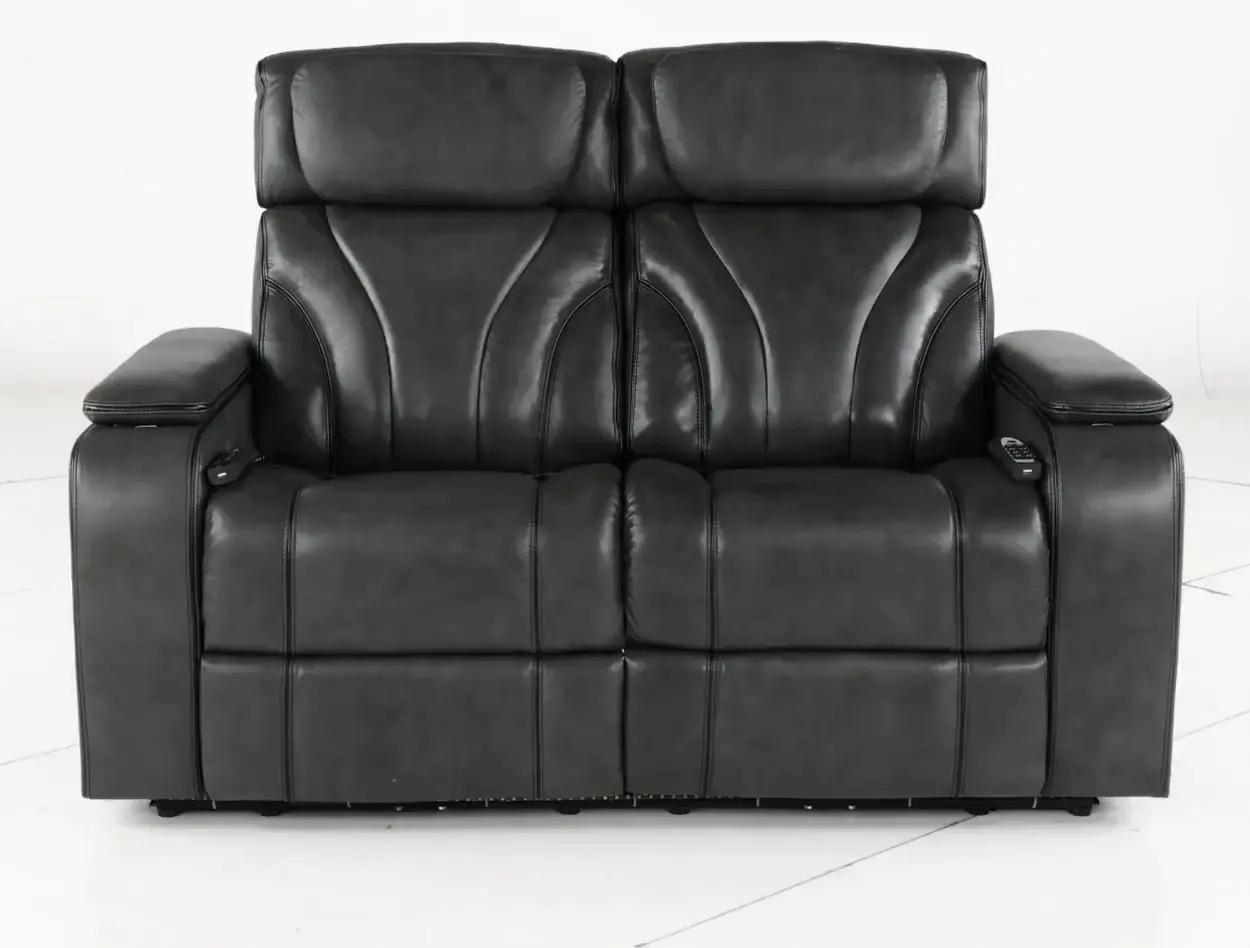 Arya Gray Power Reclining Loveseat with Power Headrests and Massage-5