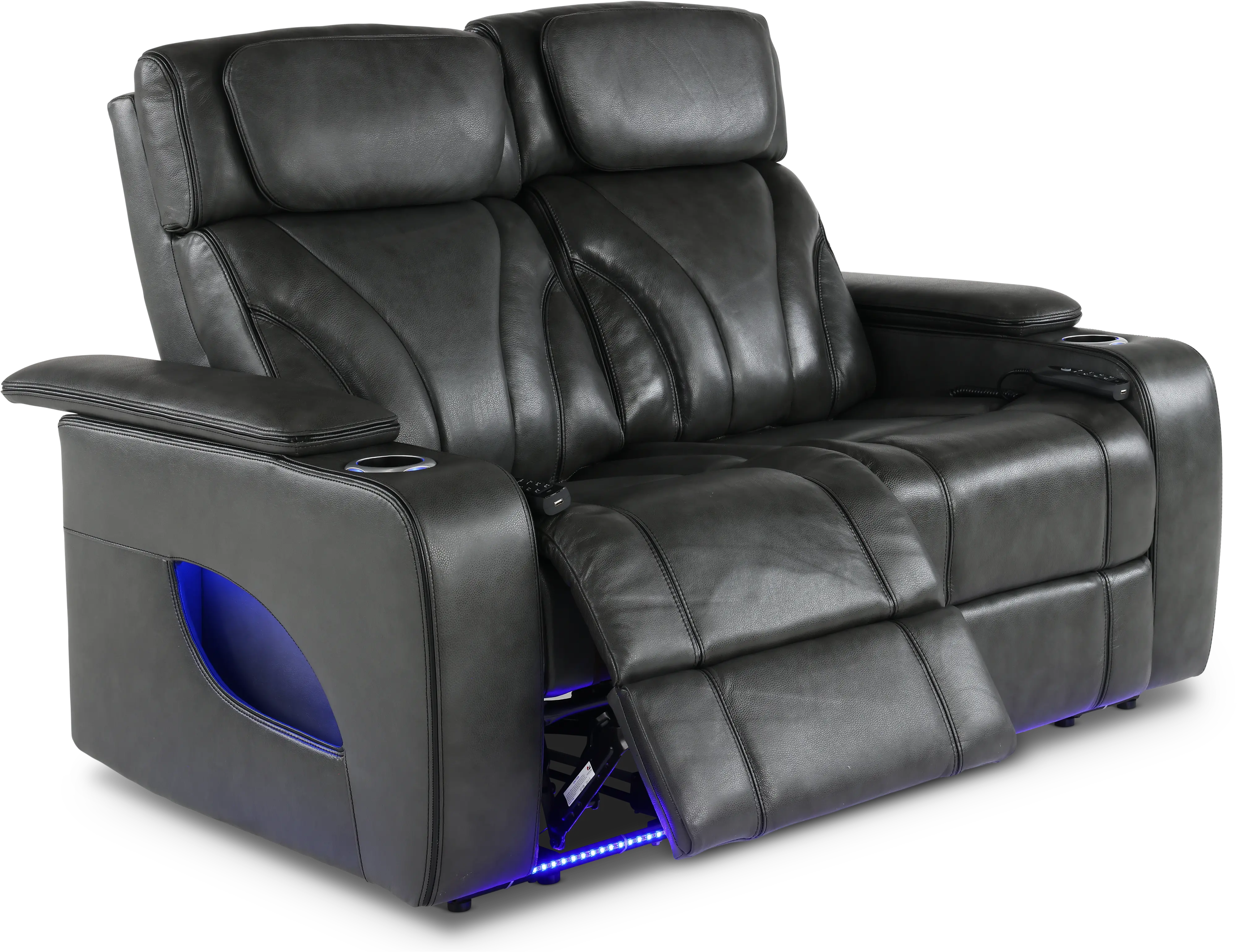 Arya Gray Power Reclining Loveseat with Power Headrests and Massage-6