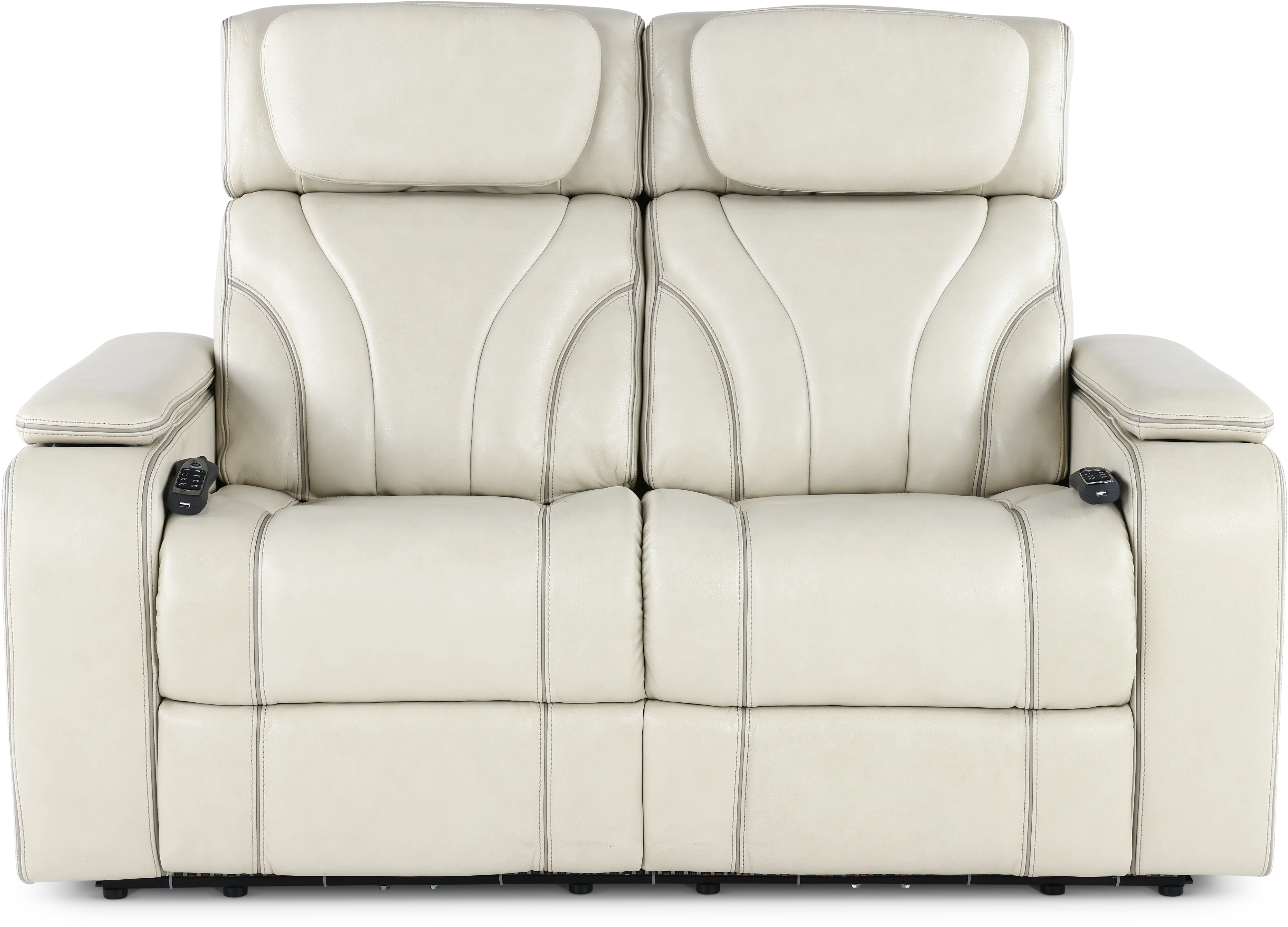 Arya Putty Power Reclining Loveseat with Power Headrests and Massage-1