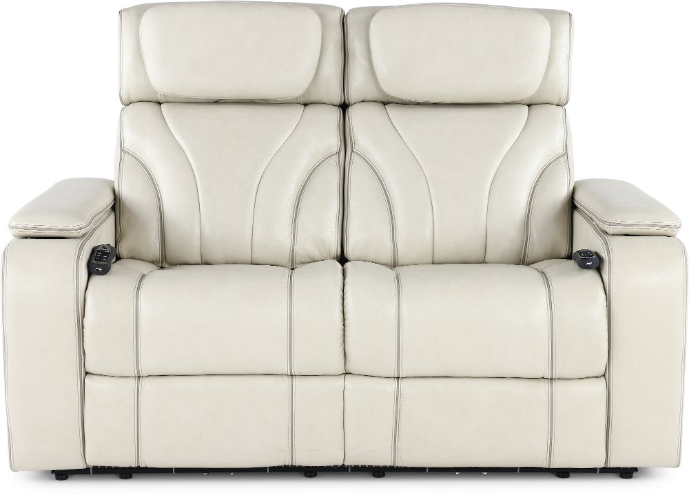 Arya Putty Power Reclining Loveseat with Power Headrests and Massage