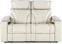 Arya Putty Power Reclining Loveseat with Power Headrests and Massage