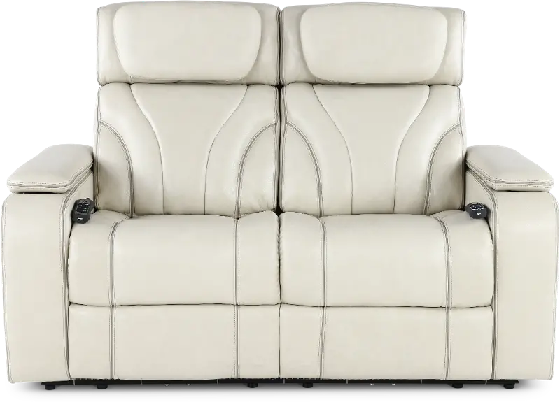 Arya Putty Power Reclining Loveseat with Power Headrests and Massage
