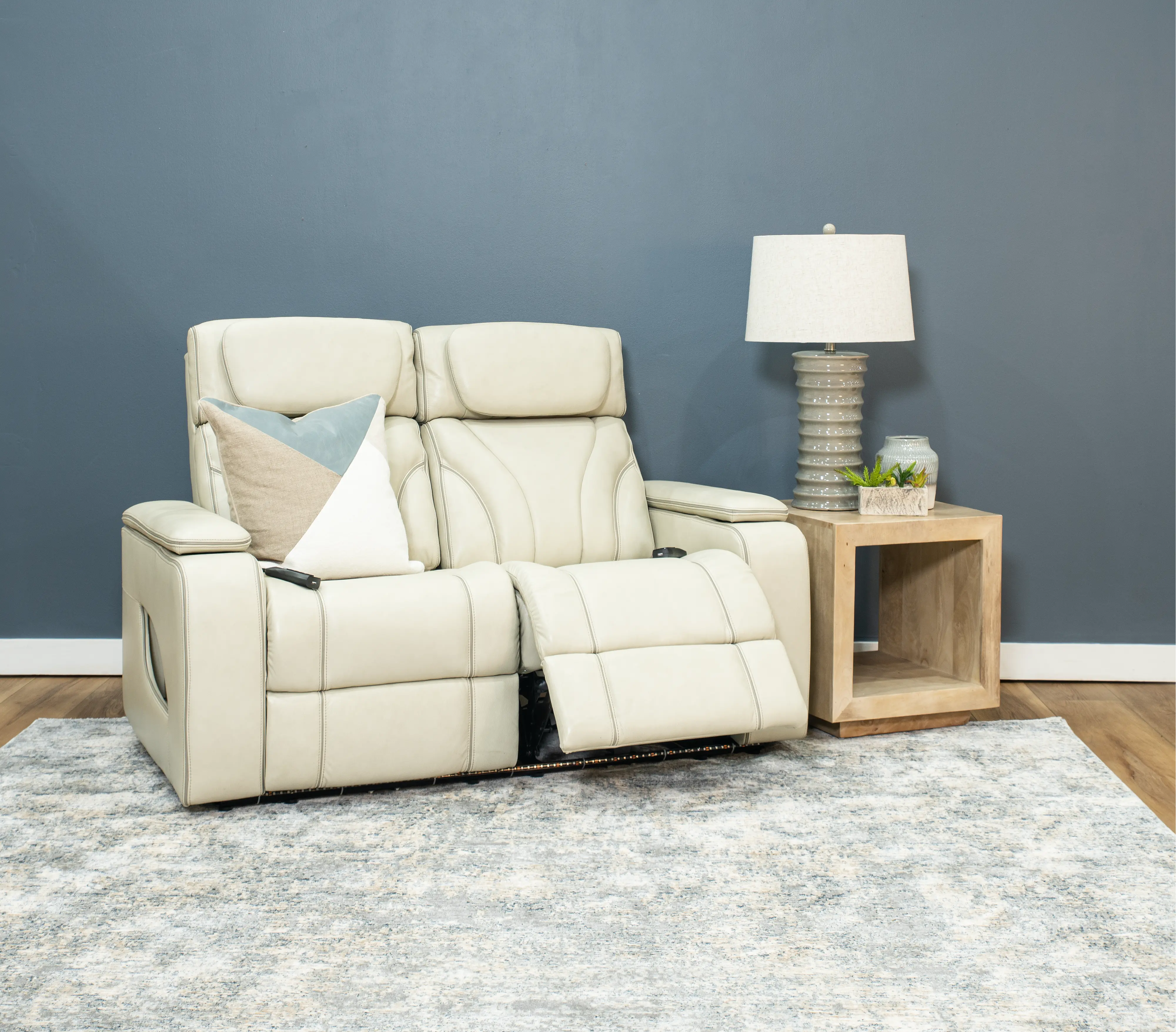 Arya Putty Power Reclining Loveseat with Power Headrests and Massage-2