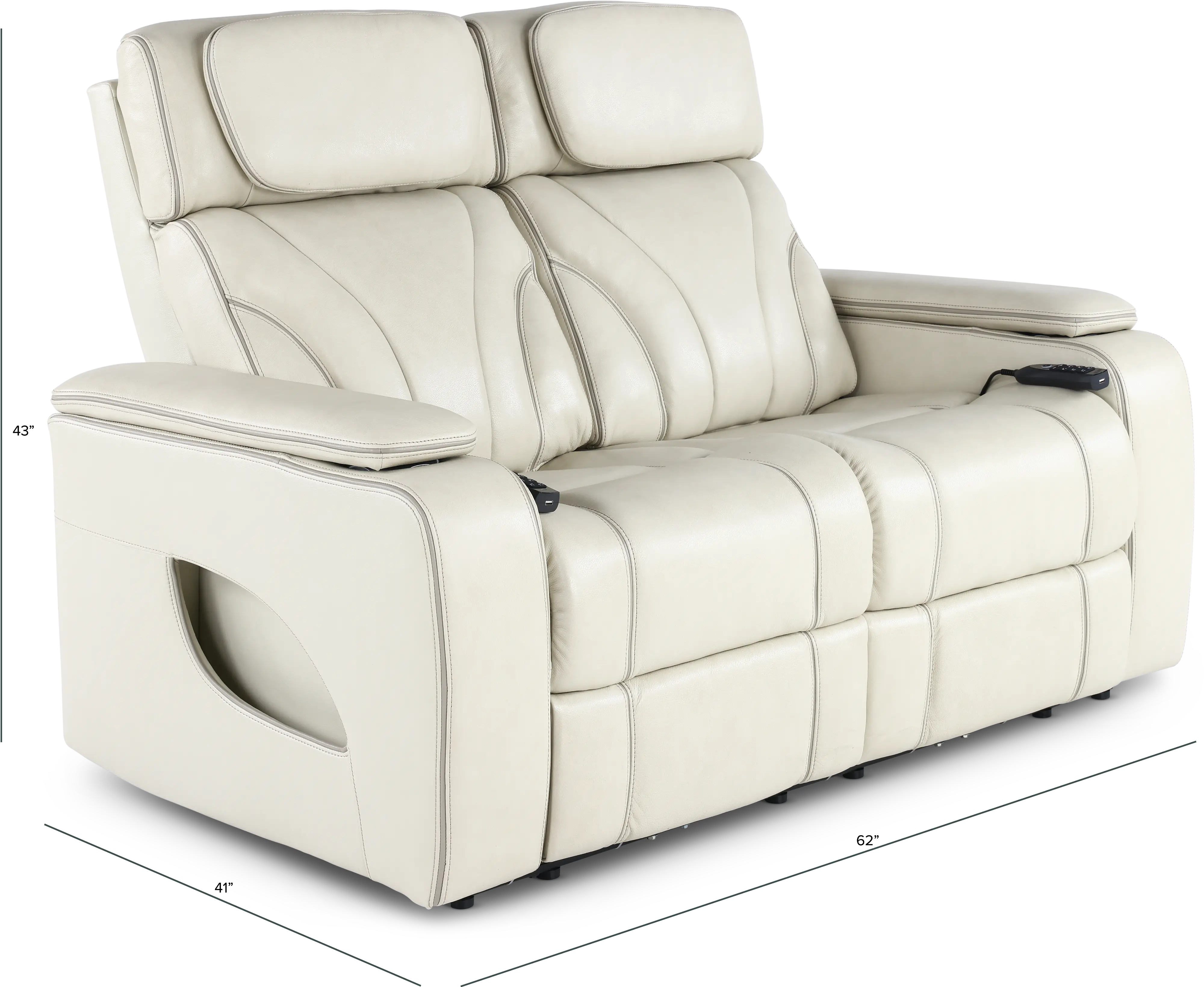 Arya Putty Power Reclining Loveseat with Power Headrests and Massage-3