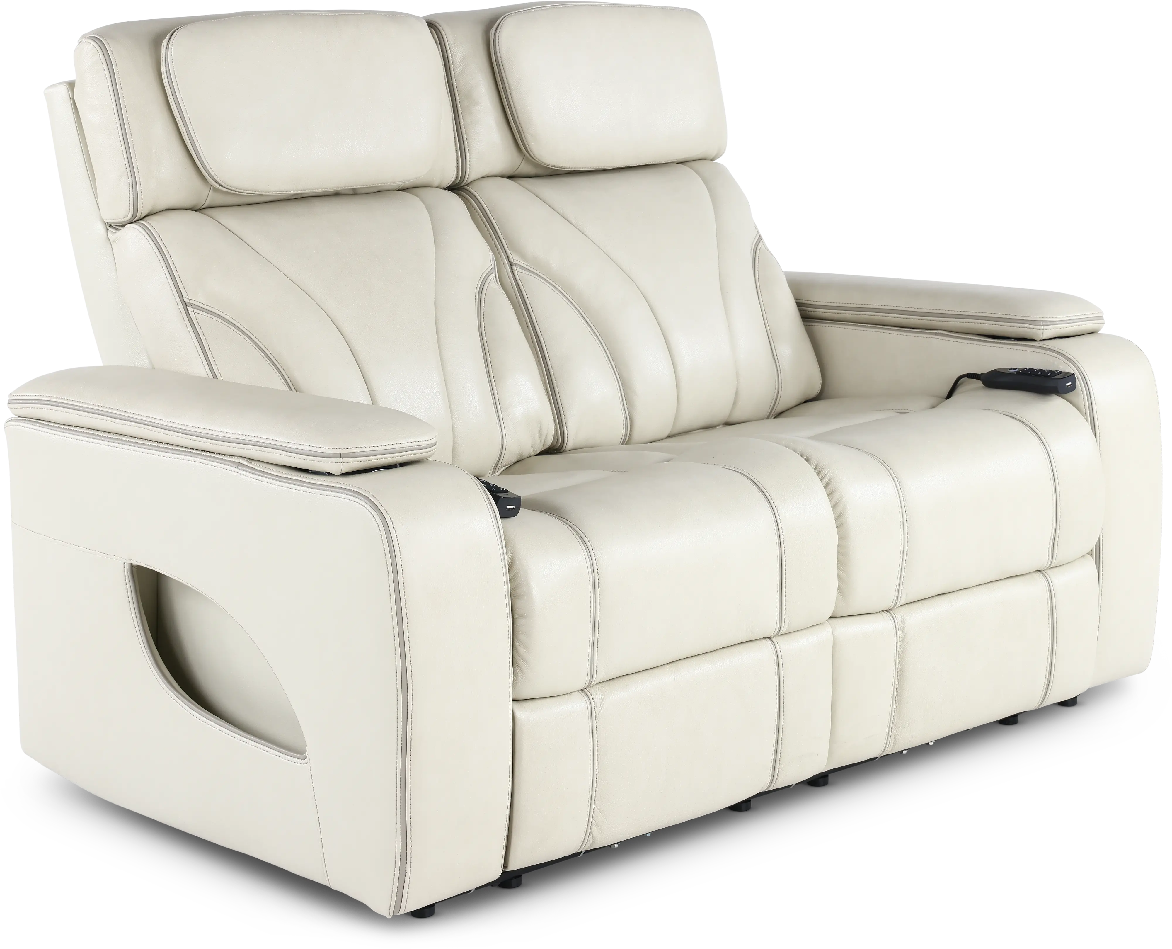 Arya Putty Power Reclining Loveseat with Power Headrests and Massage-4