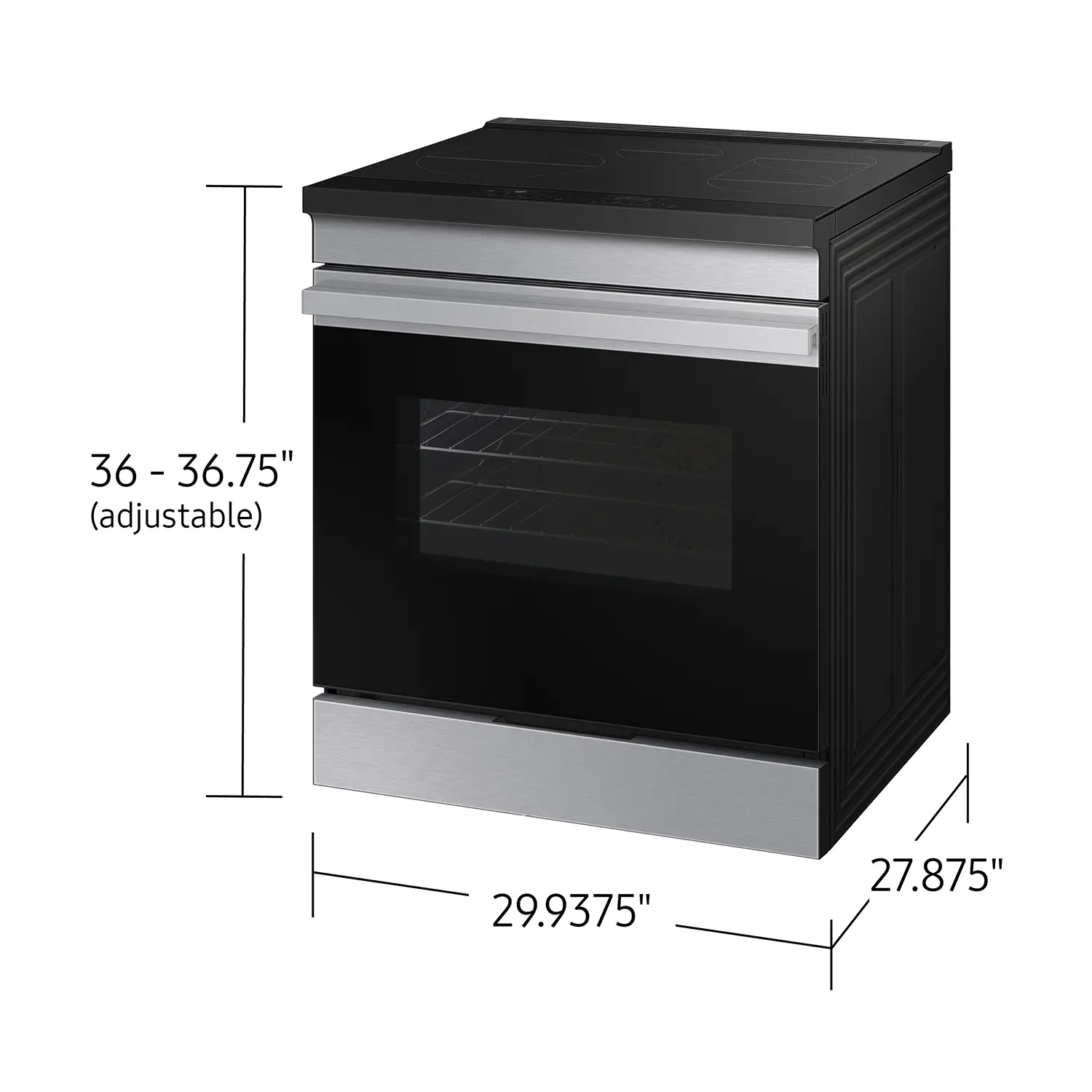 NSI6DG9300SR Samsung Bespoke 6.3 Cu Ft Smart Single Oven Induction Range - Stainless Steel-3