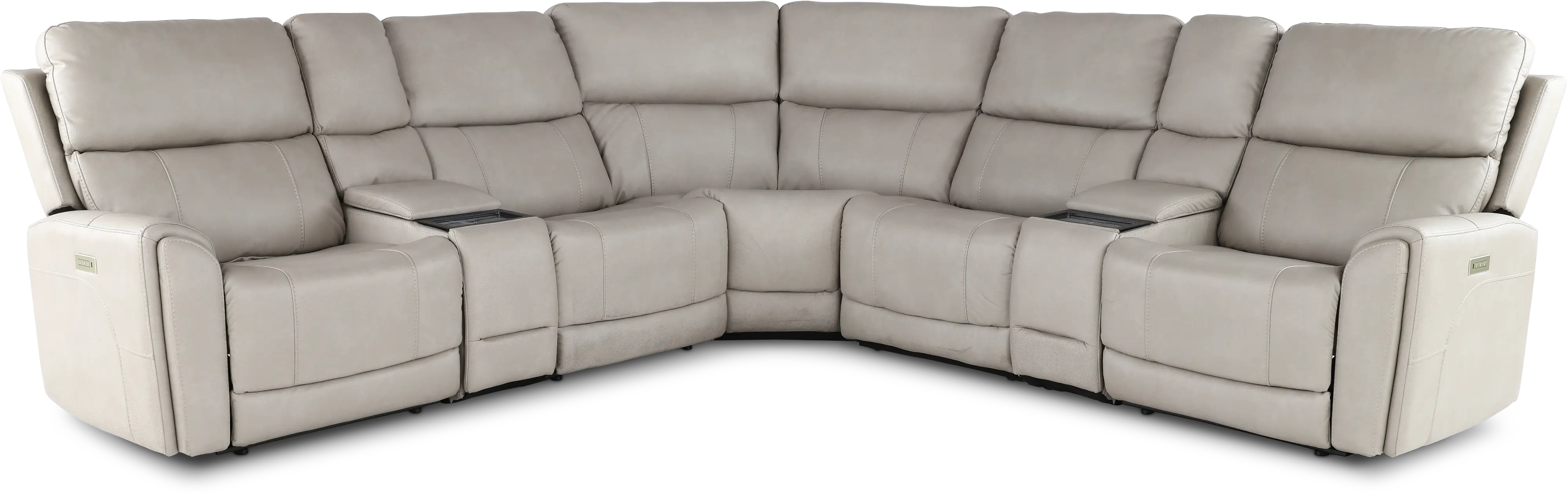 Damon Capriccio Dove 7-Piece Power Reclining Sectional with Audio System-1