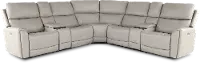 Damon Capriccio Dove 7-Piece Power Reclining Sectional with Audio System