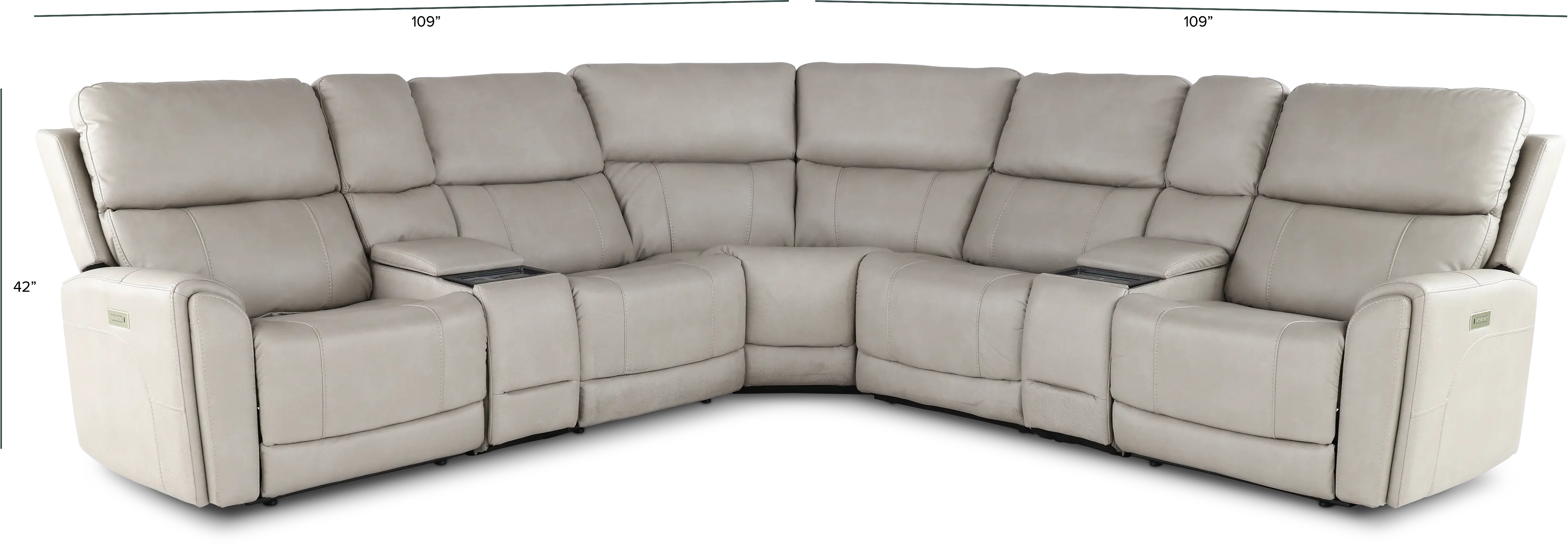 Damon Capriccio Dove 7-Piece Power Reclining Sectional with Audio System-3