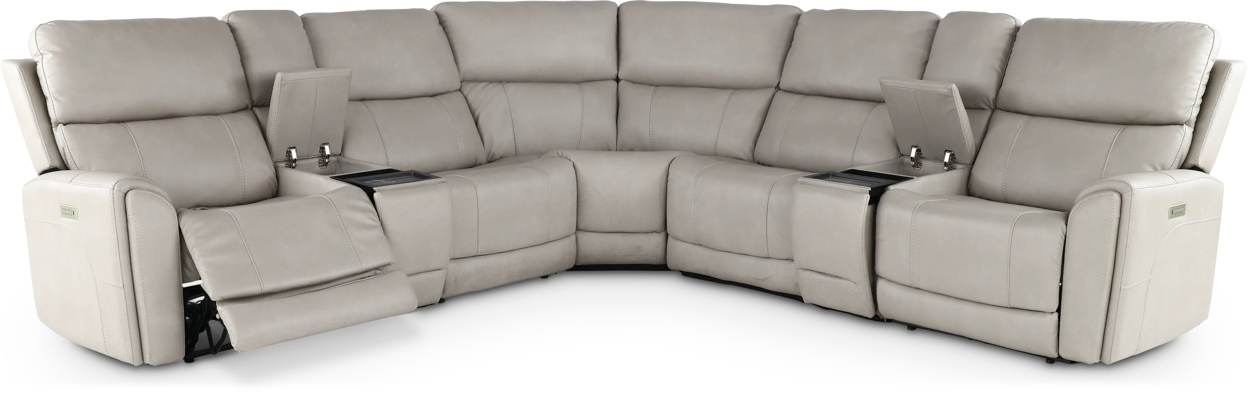 Damon Capriccio Dove 7-Piece Power Reclining Sectional with Audio System-4