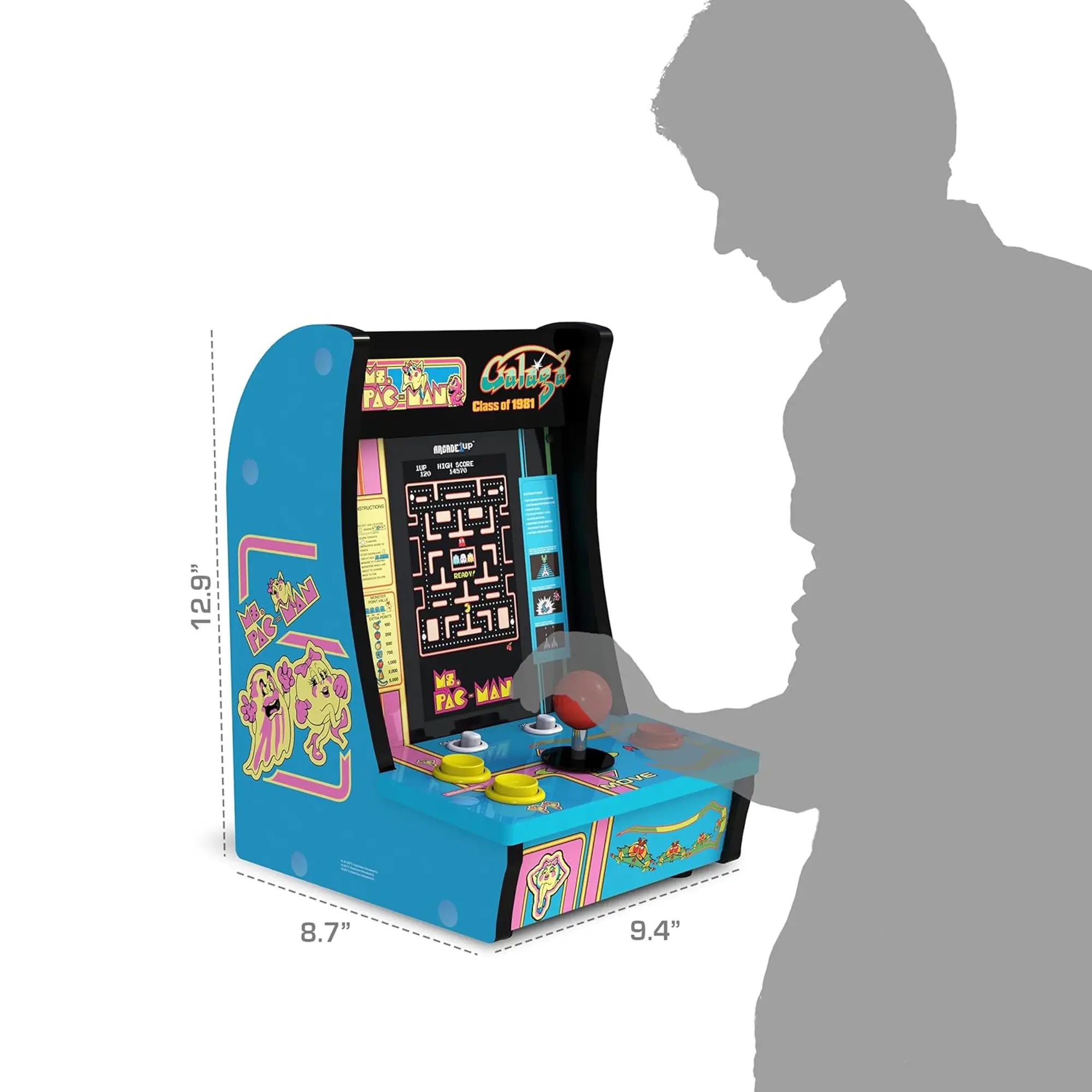 Arcade1Up Class of 81 Ms. PAC-Man⁄Galaga Countercade | RC Willey