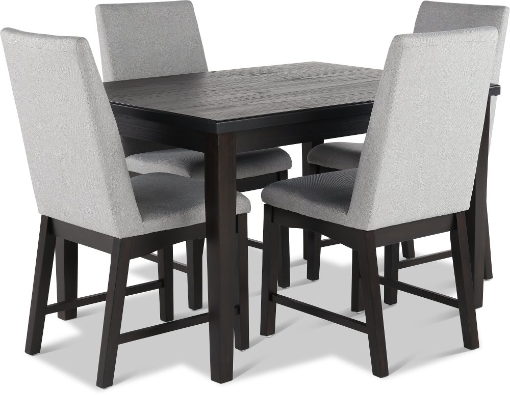 Maywood Espresso Brown and Gray 5 Piece Dining Set