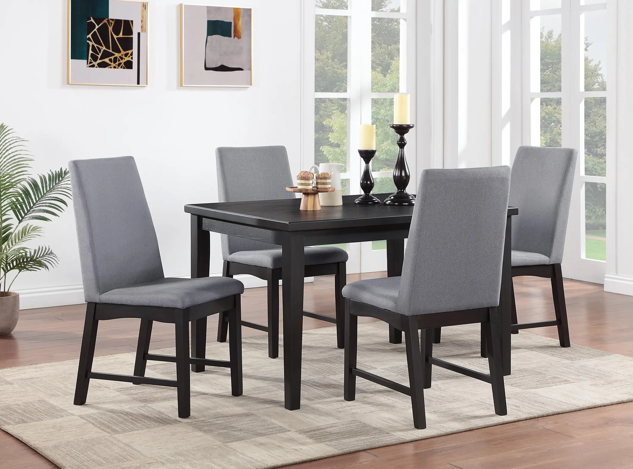 Maywood Espresso Brown and Gray 5 Piece Dining Set-2