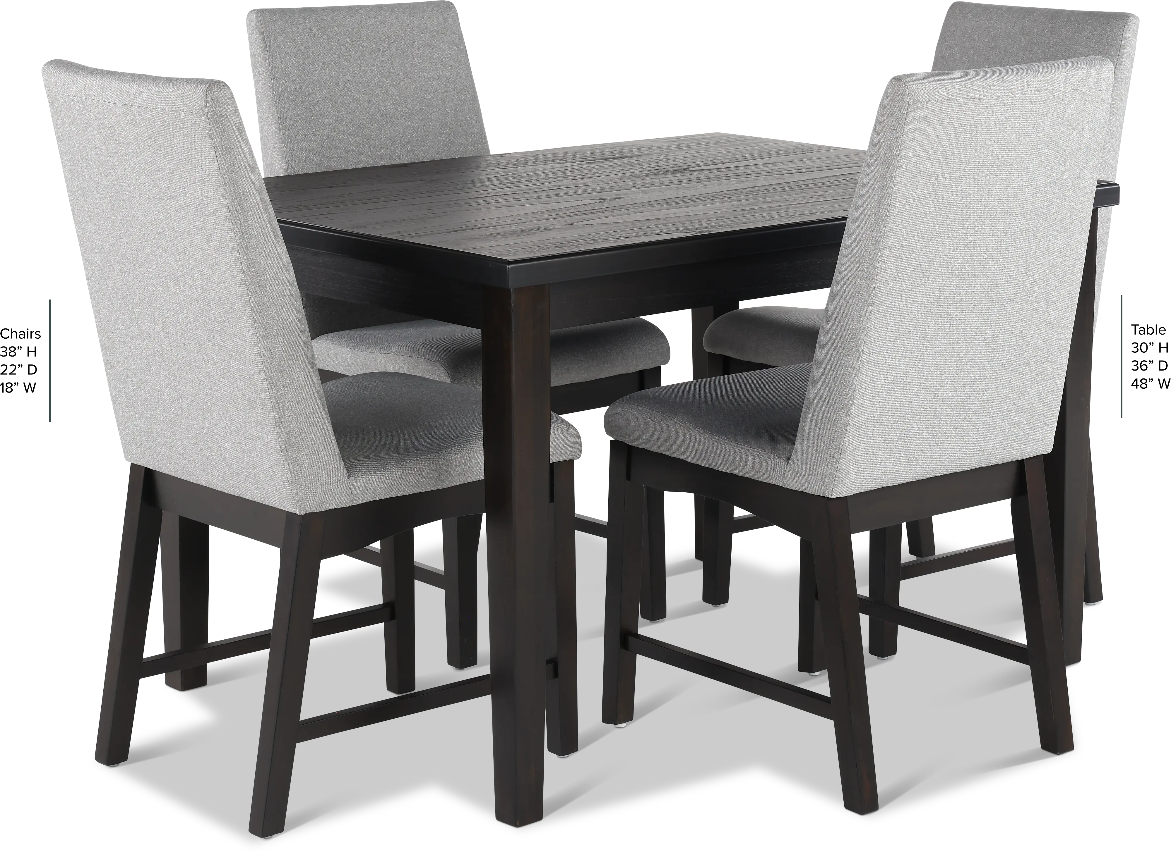 Maywood Espresso Brown and Gray 5 Piece Dining Set-3