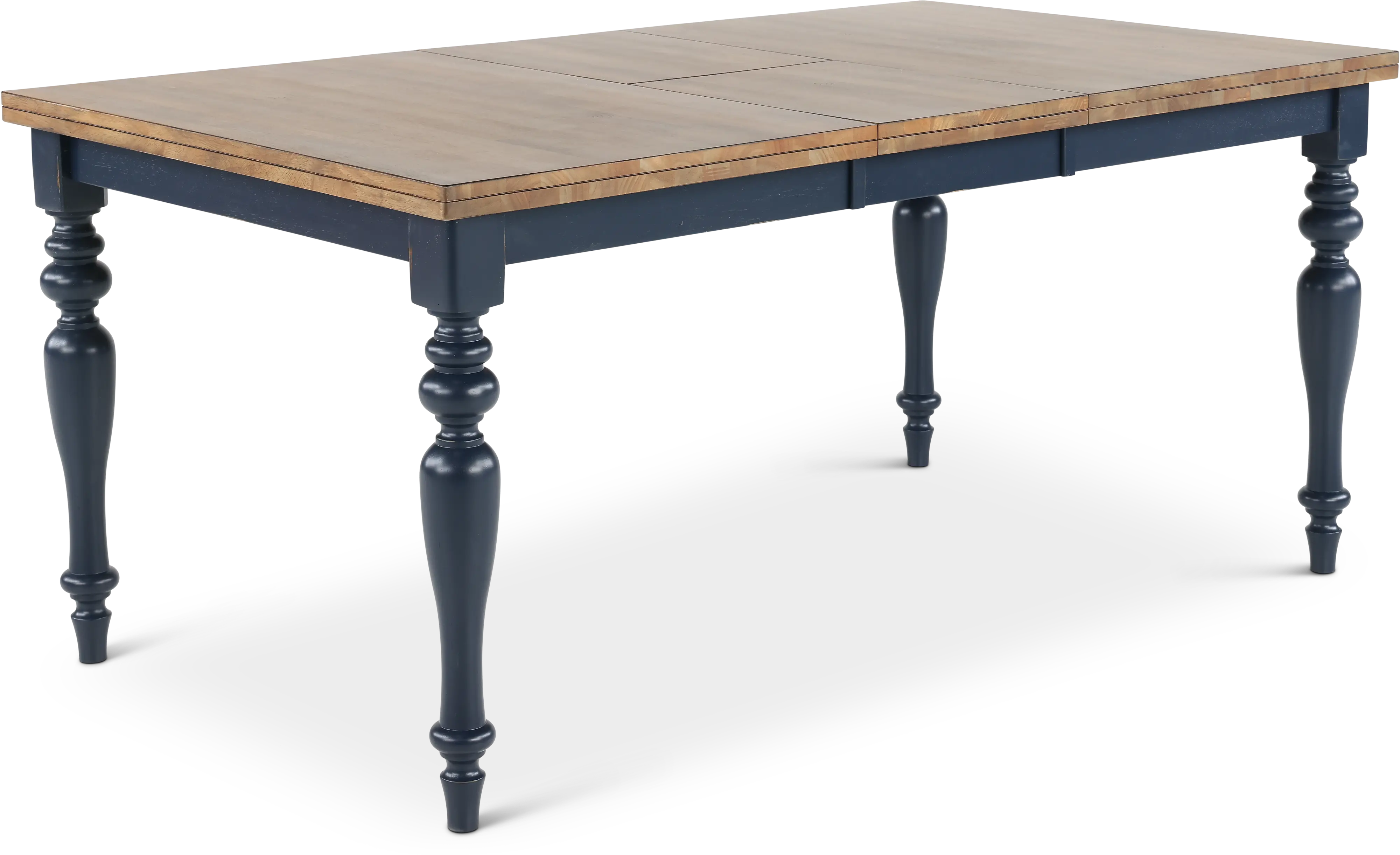 Carmen Oak and Blue Dining Table-1