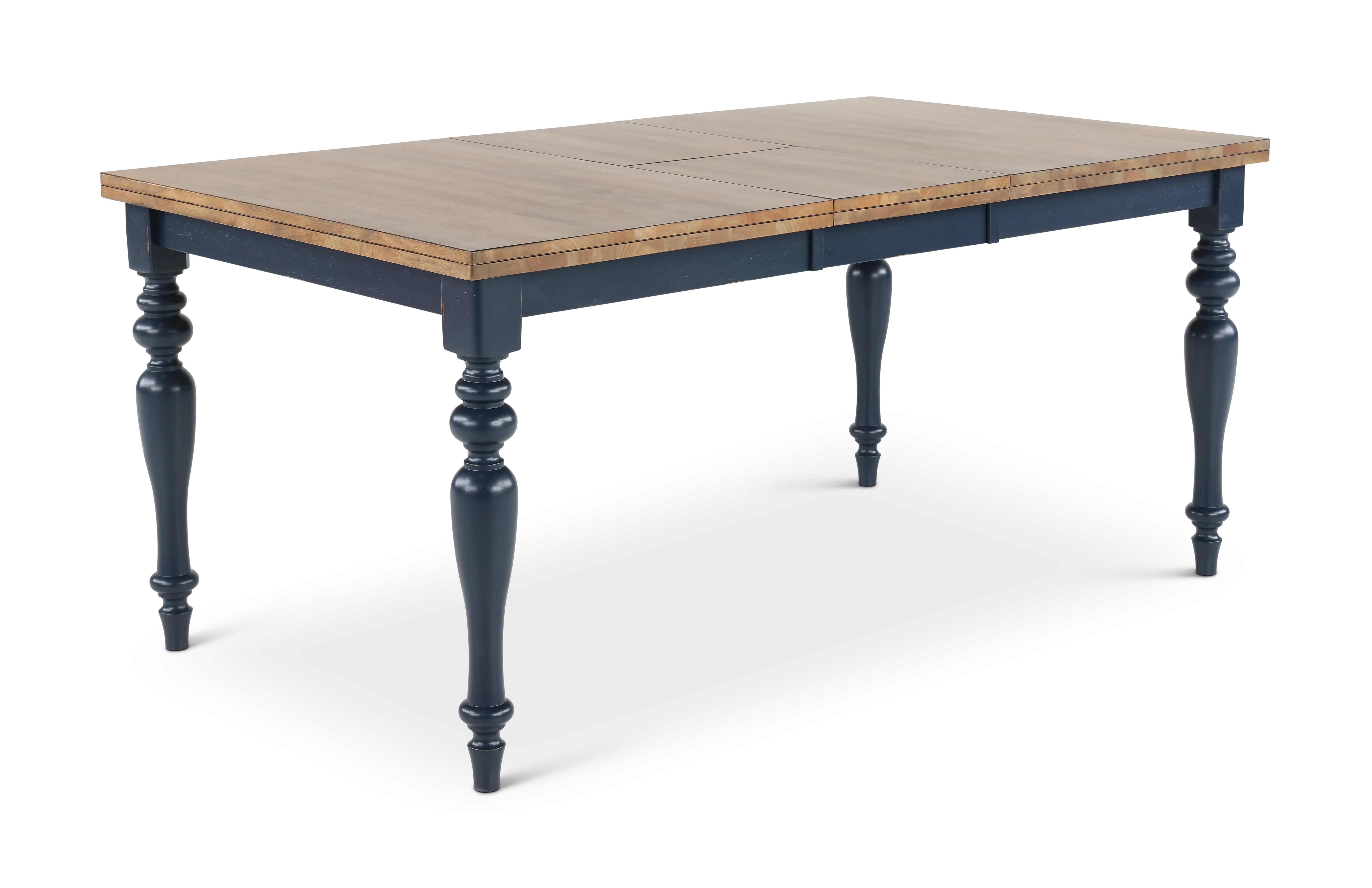 Carmen Oak and Blue Dining Table-1