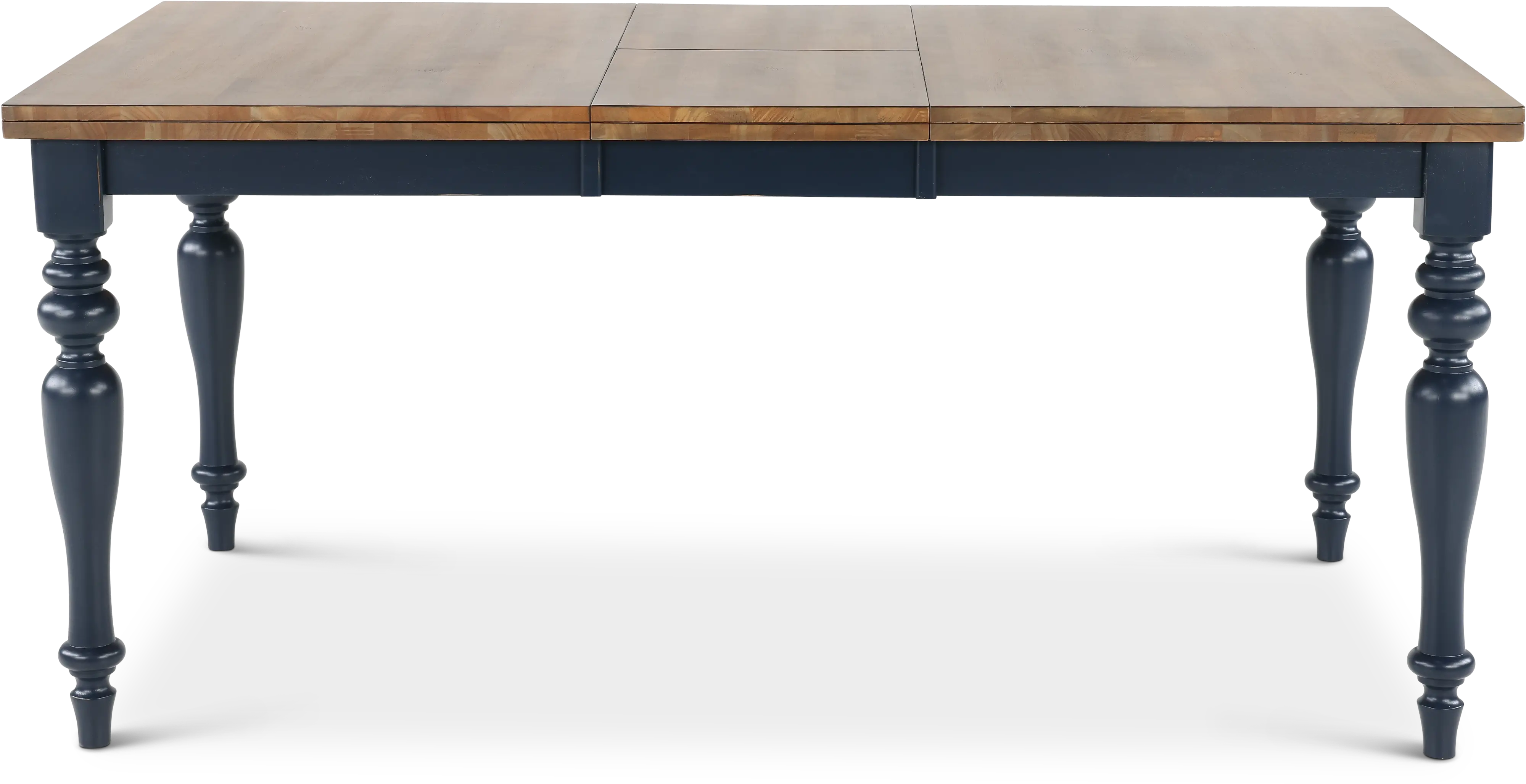 Carmen Oak and Blue Dining Table-4