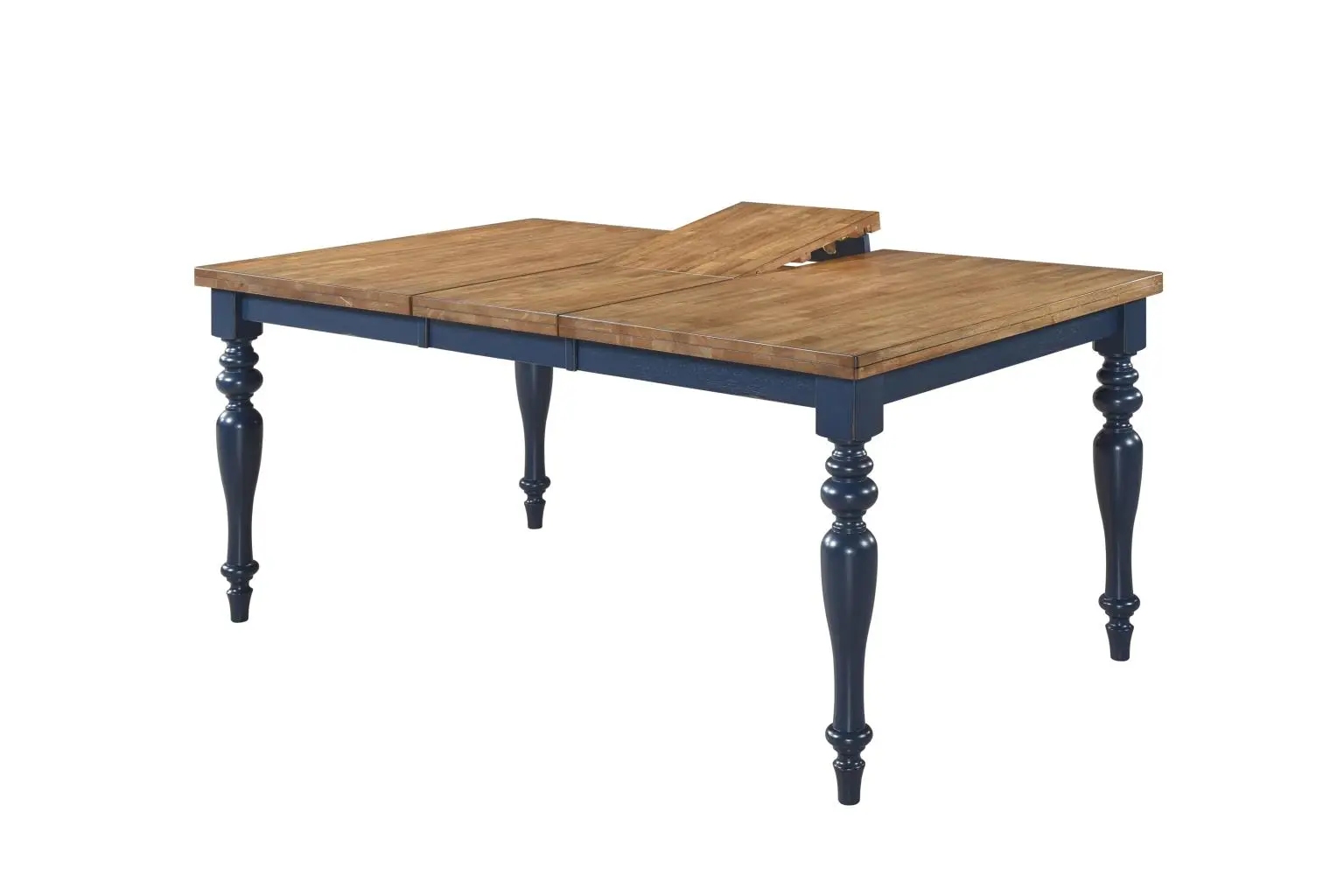 Carmen Oak and Blue Dining Table-5