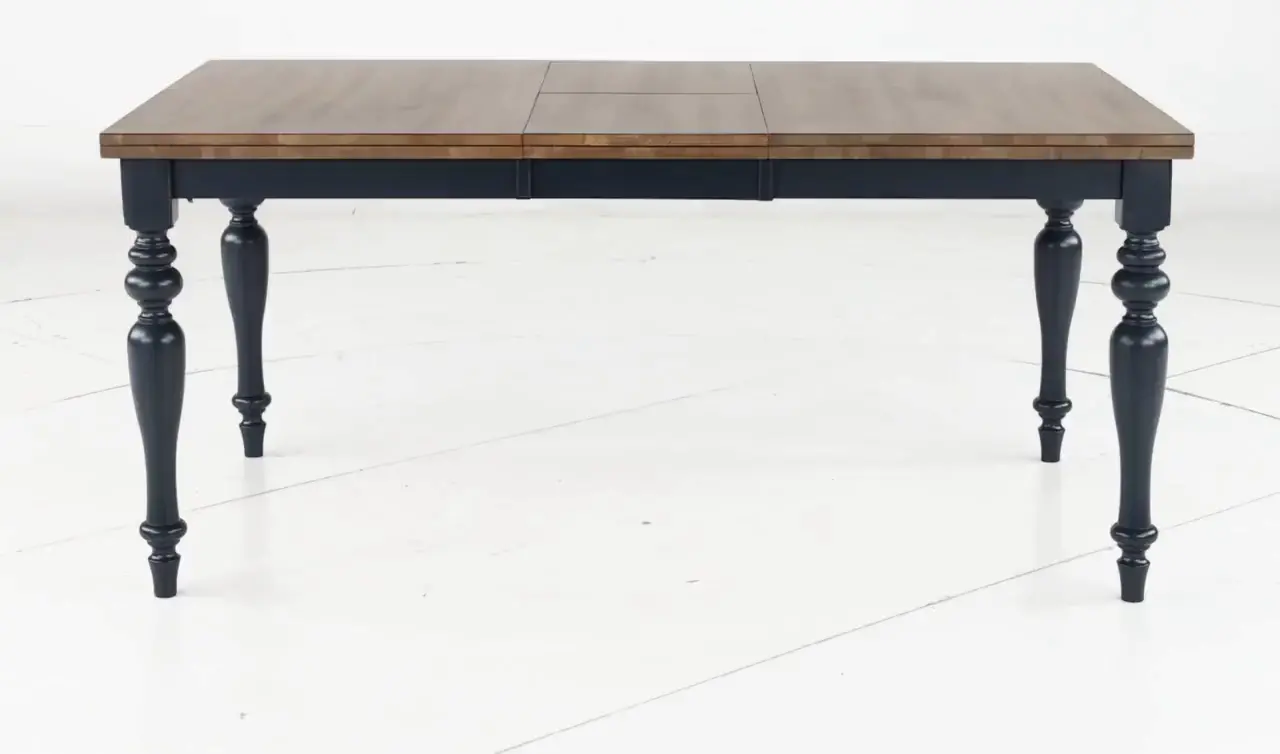 Carmen Oak and Blue Dining Table-8