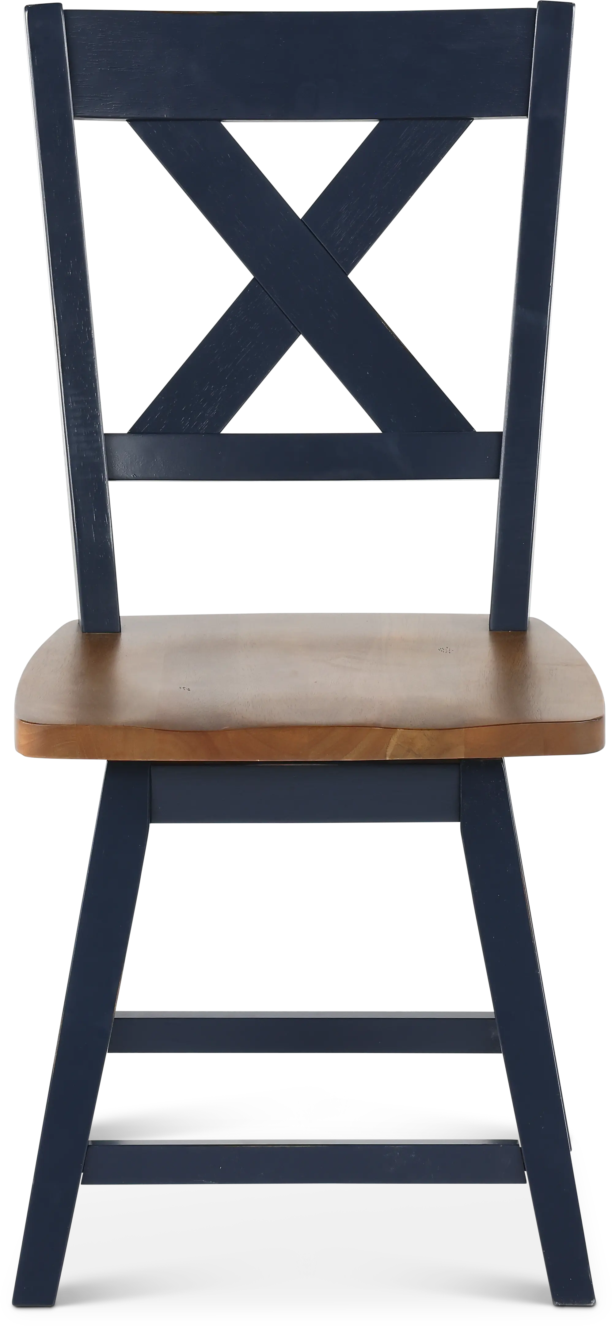 Carmen Oak and Blue Swivel Dining Chair-4