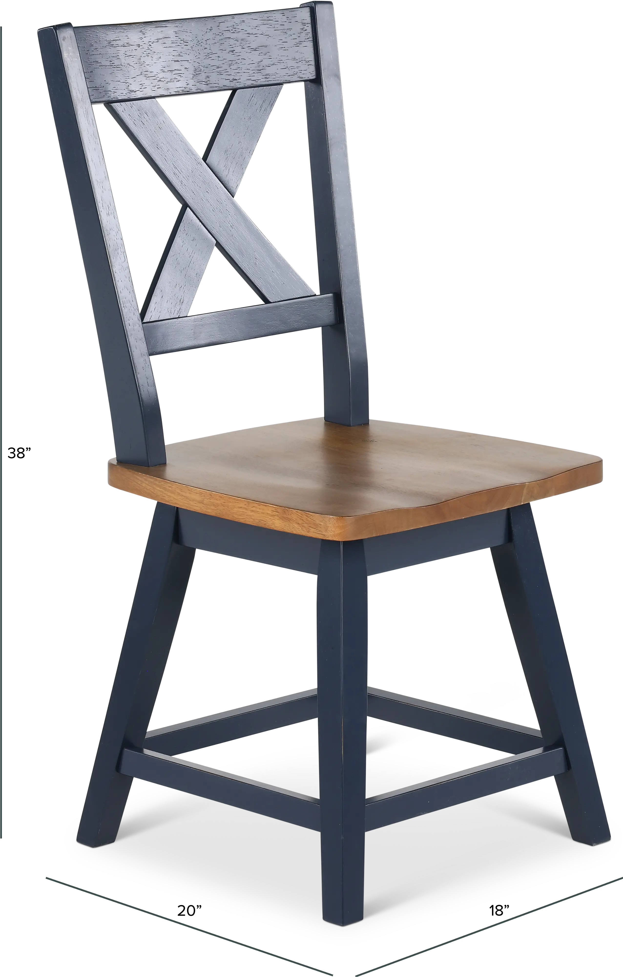 Carmen Oak and Blue Swivel Dining Chair-3