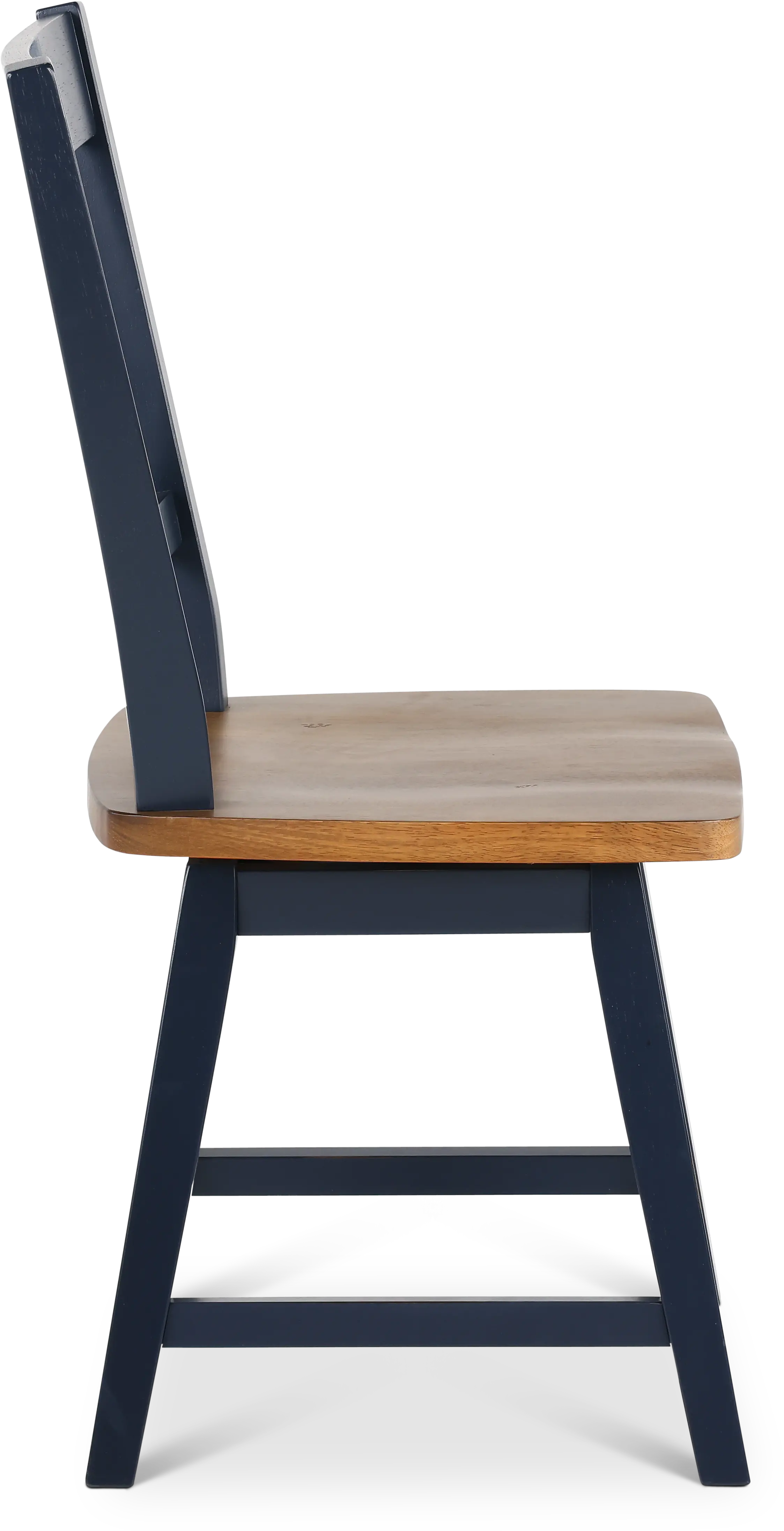 Carmen Oak and Blue Swivel Dining Chair-6