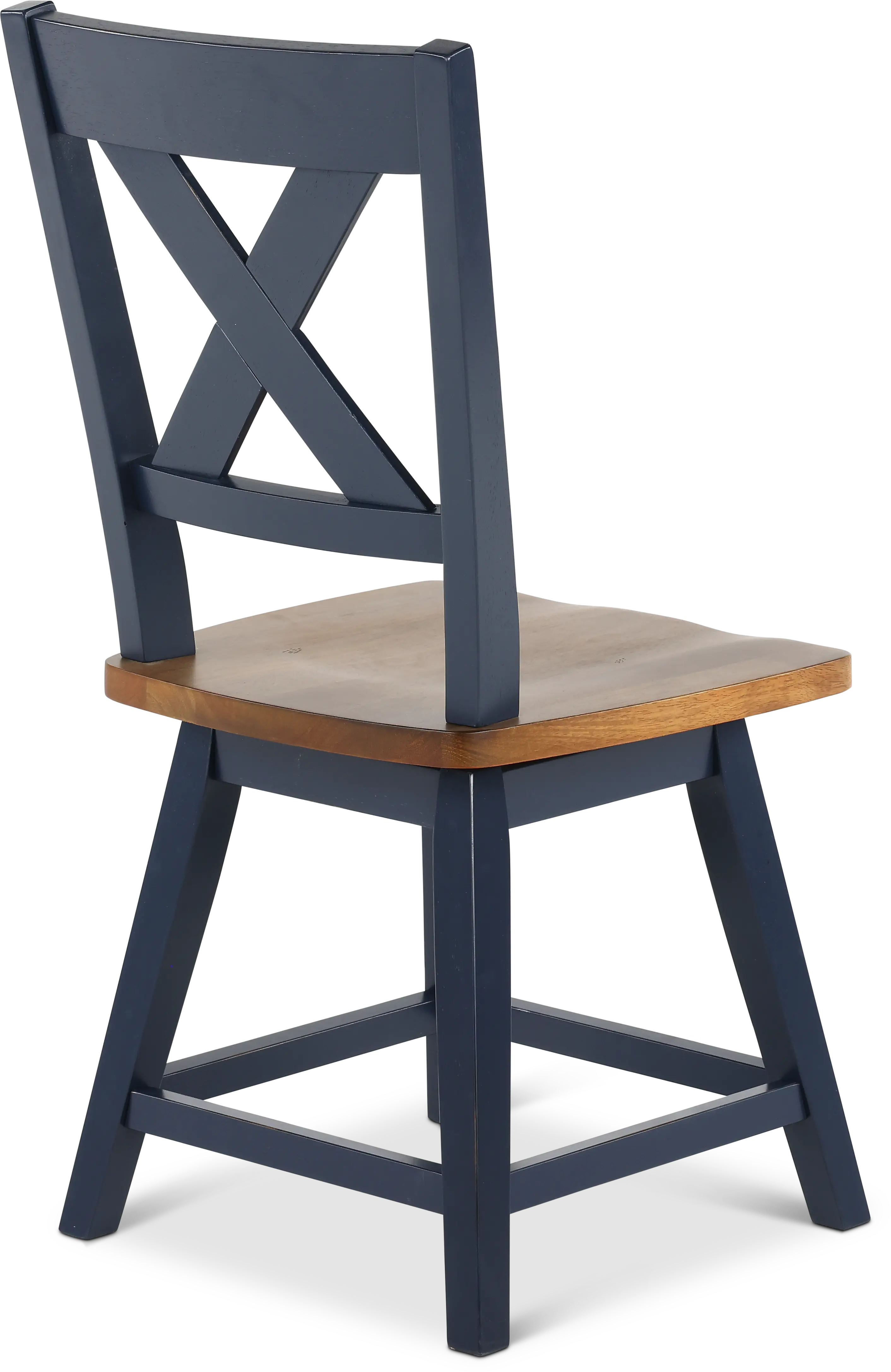 Carmen Oak and Blue Swivel Dining Chair-7