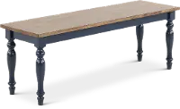 Carmen Oak and Blue Dining Bench