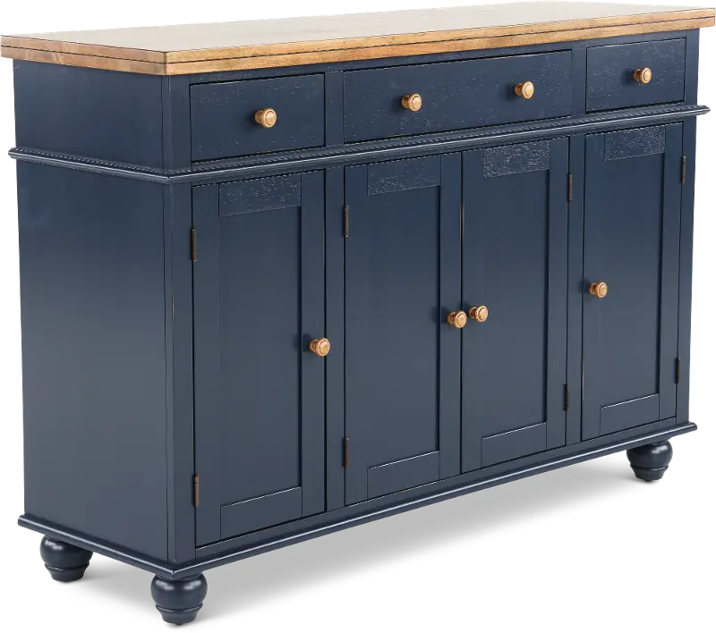 Carmen Oak and Blue Dining Server