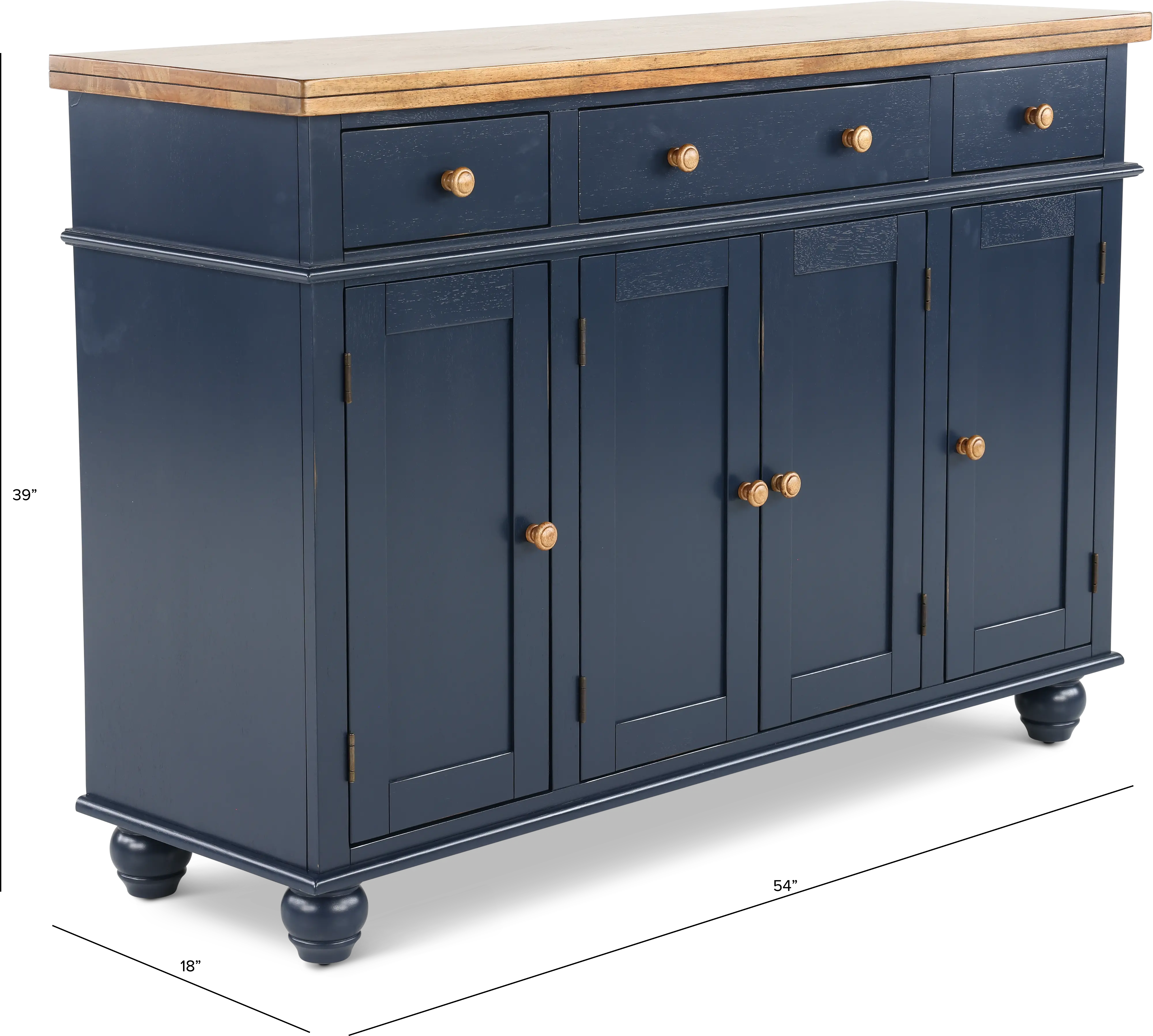 Carmen Oak and Blue Dining Server-3