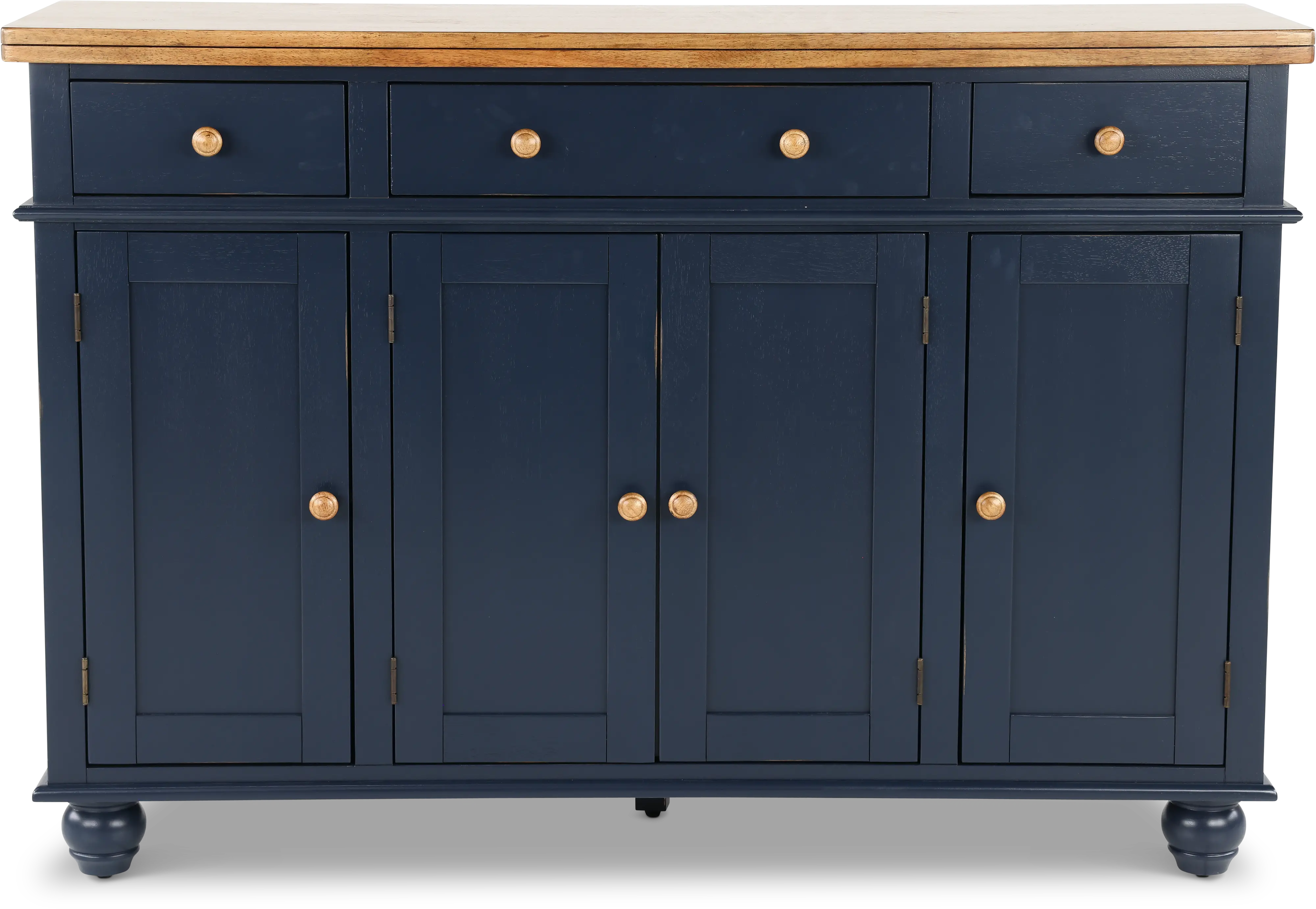 Carmen Oak and Blue Dining Server-2