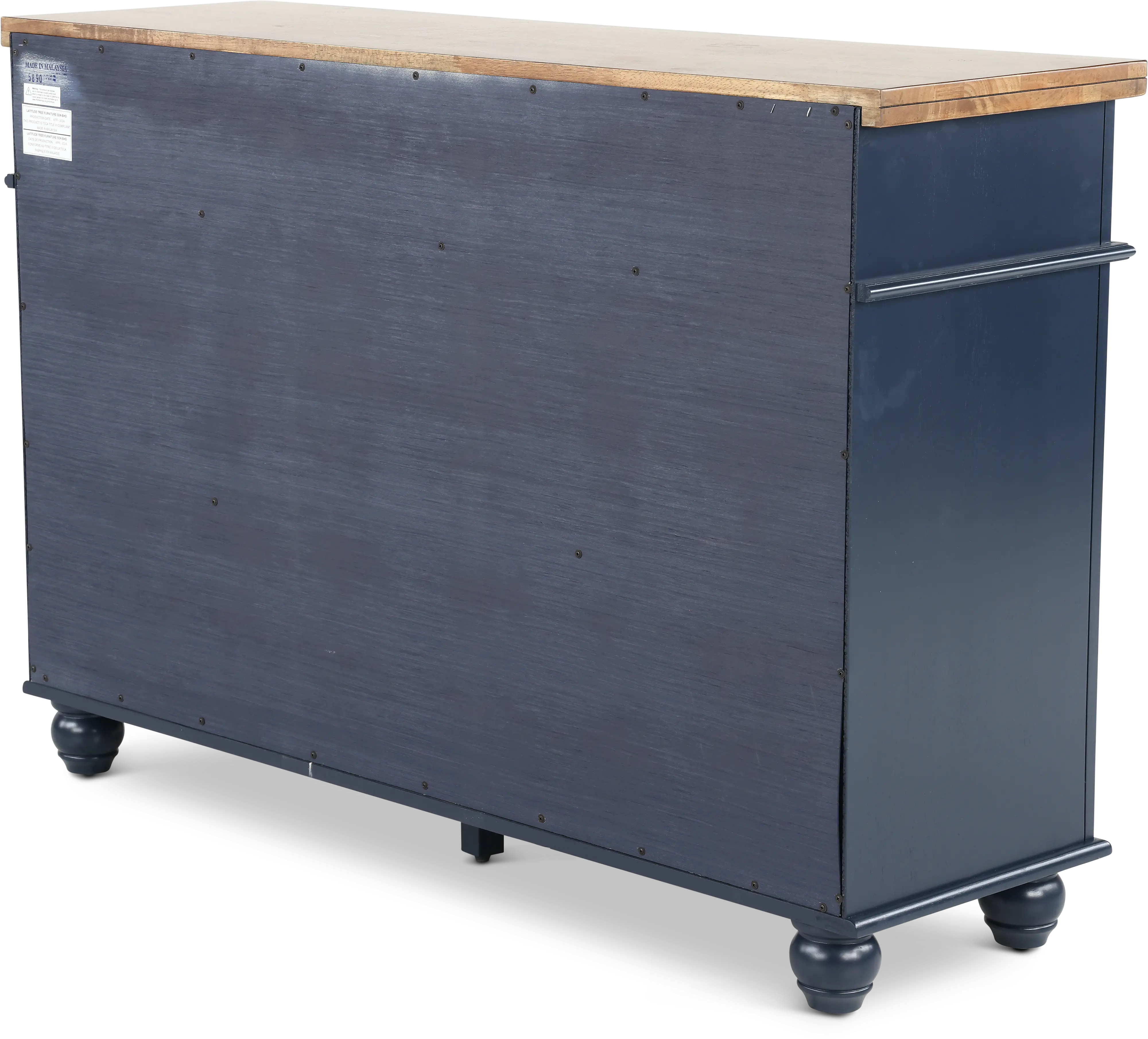 Carmen Oak and Blue Dining Server-6