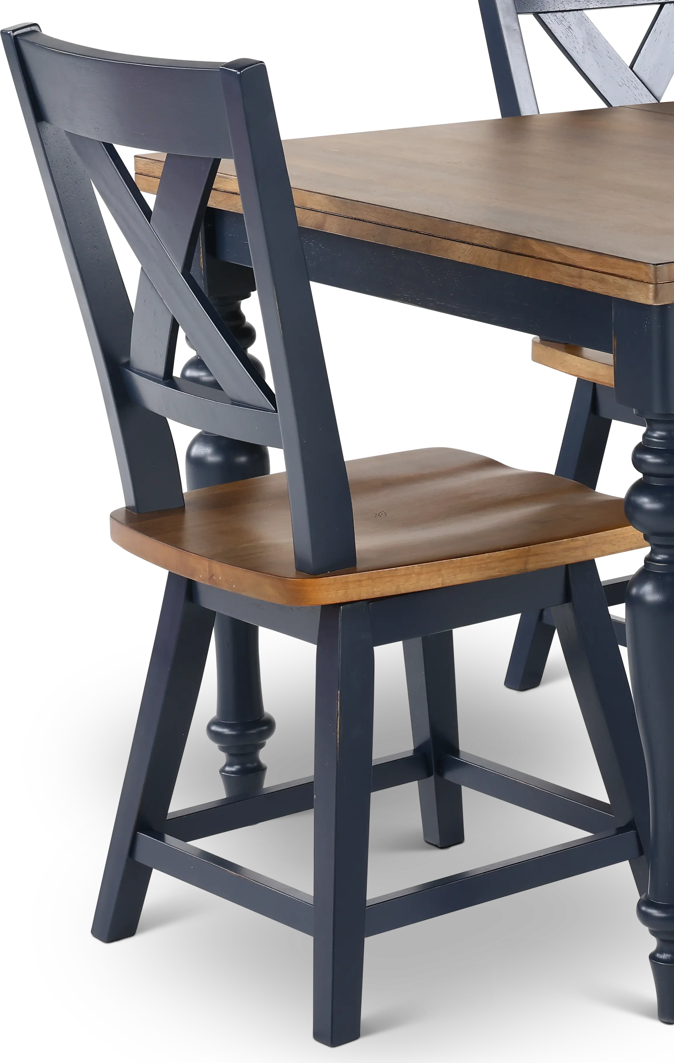 Carmen Oak and Blue 5 Piece Dining Set-7