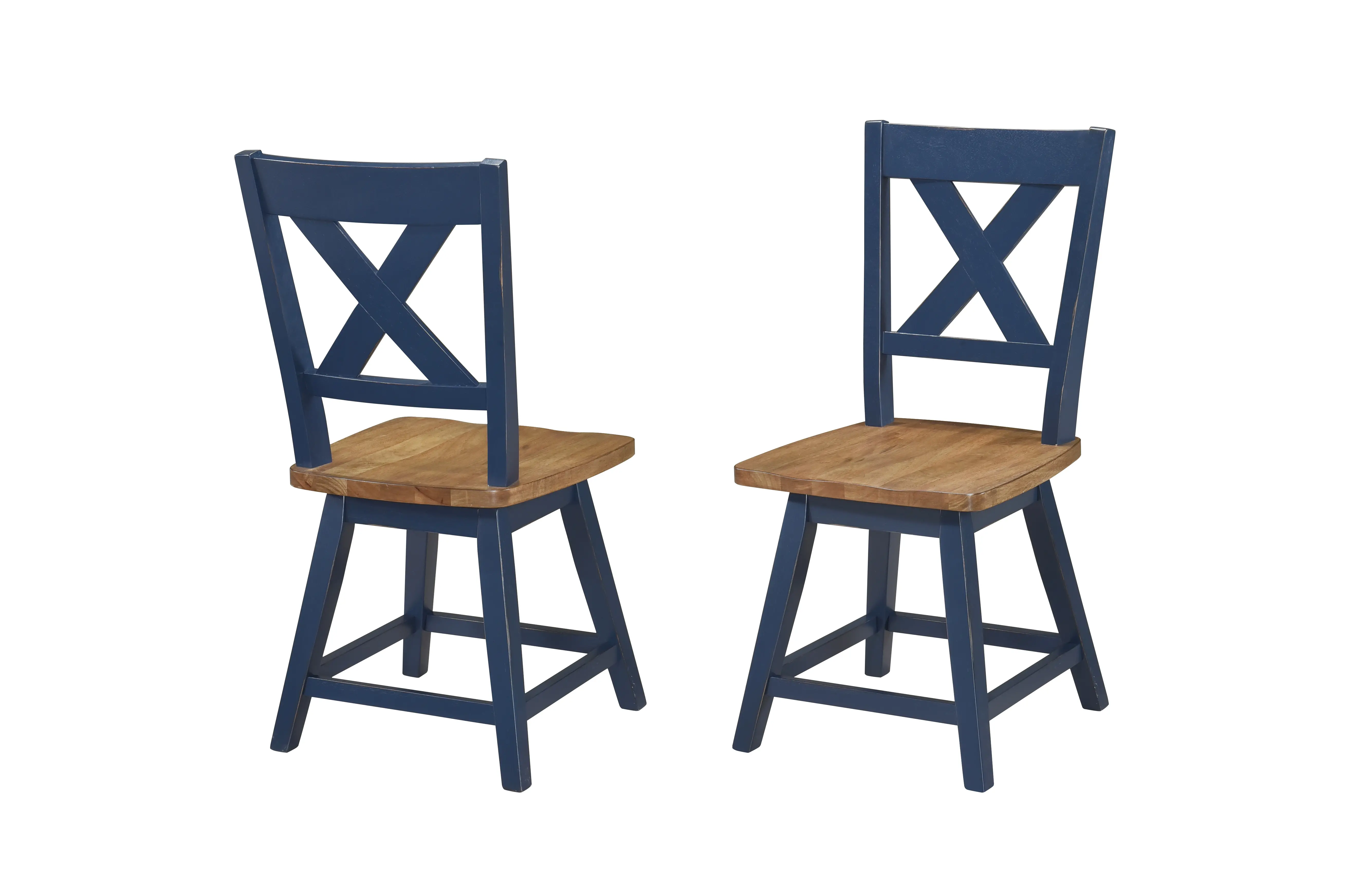Carmen Oak and Blue 5-Piece Dining Set-7