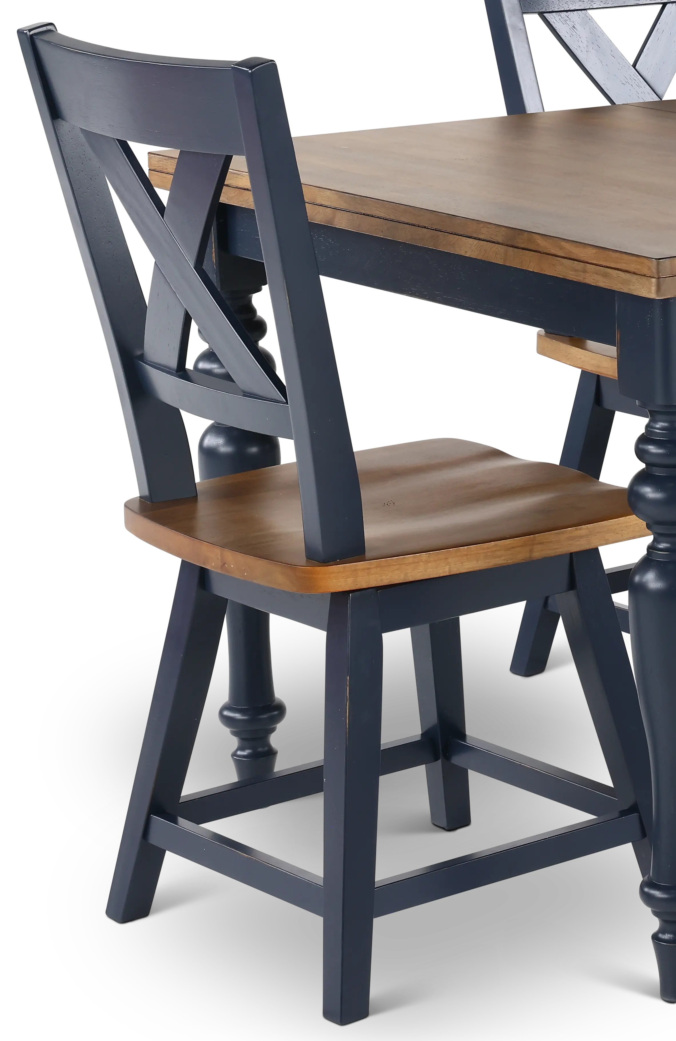 Carmen Oak and Blue 5-Piece Dining Set-8