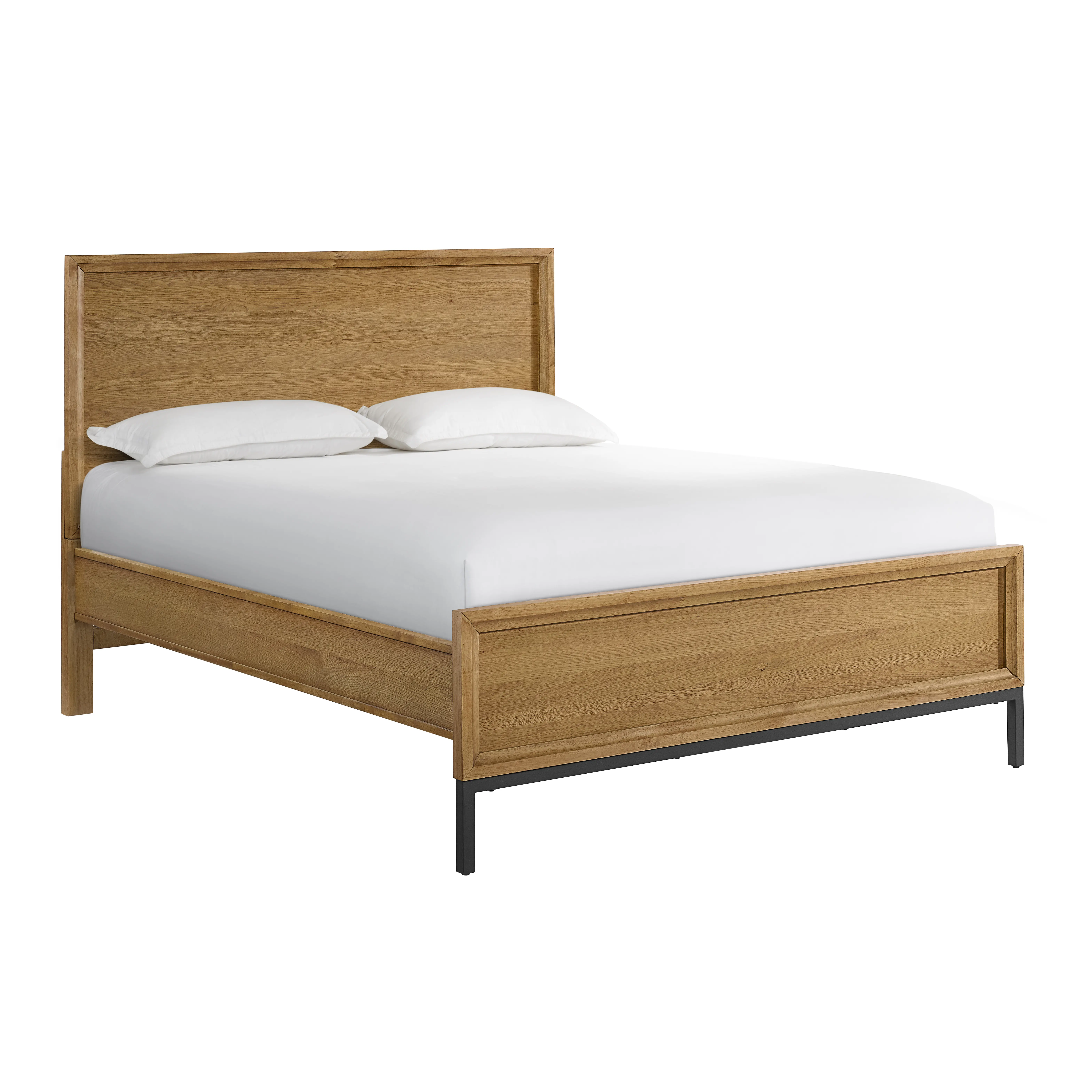 Newport Natural Oak Queen Platform Bed-1