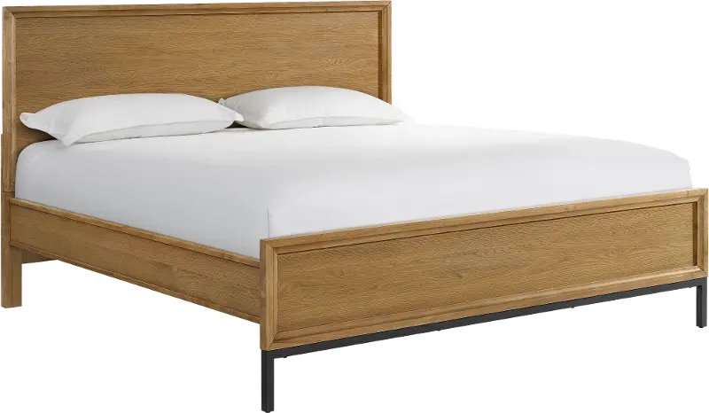 Newport Natural Oak King Platform Bed