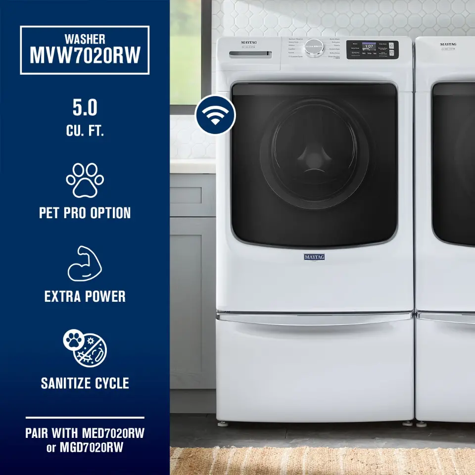 MFW7020RW Maytag 5.0 Cu Ft Smart Pet Pro Front Load Washer - White-4