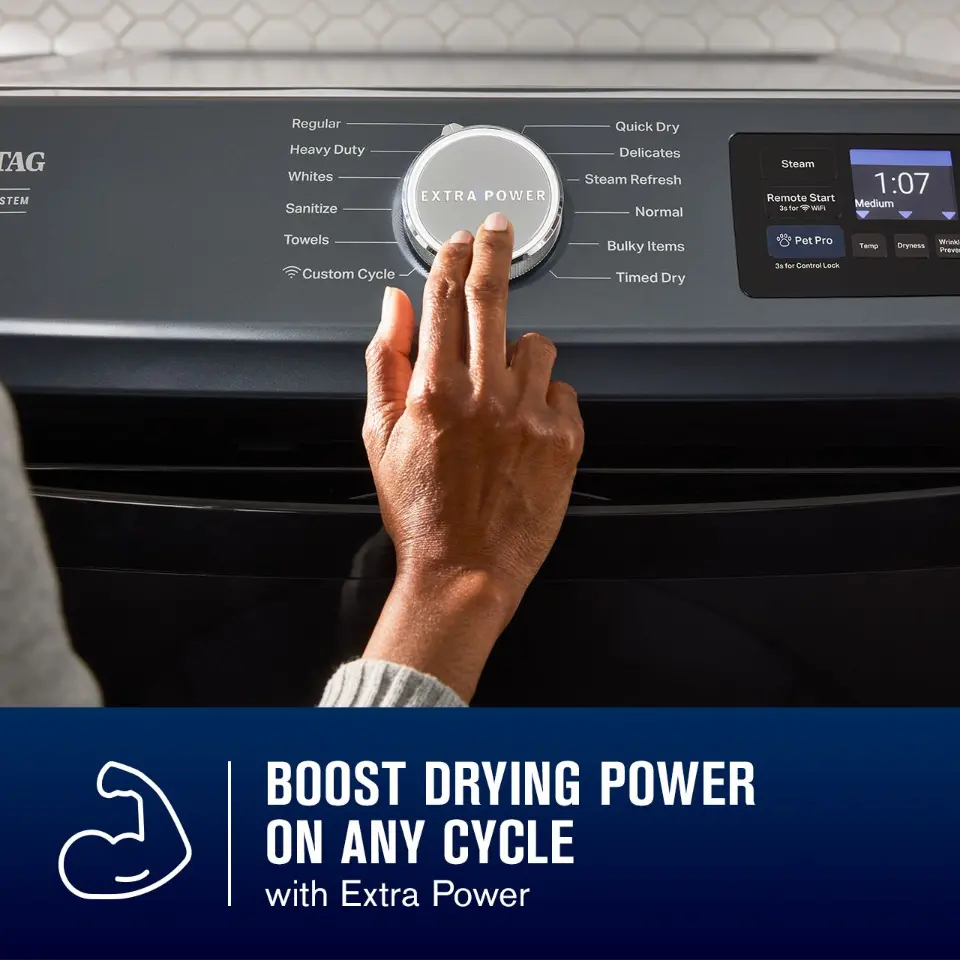 MED7020RW Maytag 7.4 Cu Ft Smart Pet Pro Electric Dryer - White-6