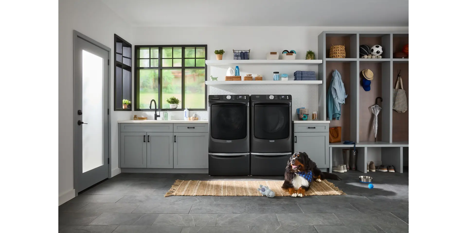 MED7020RU Maytag 7.4 Cu Ft Smart Pet Pro Electric Dryer - Volcano Black-2