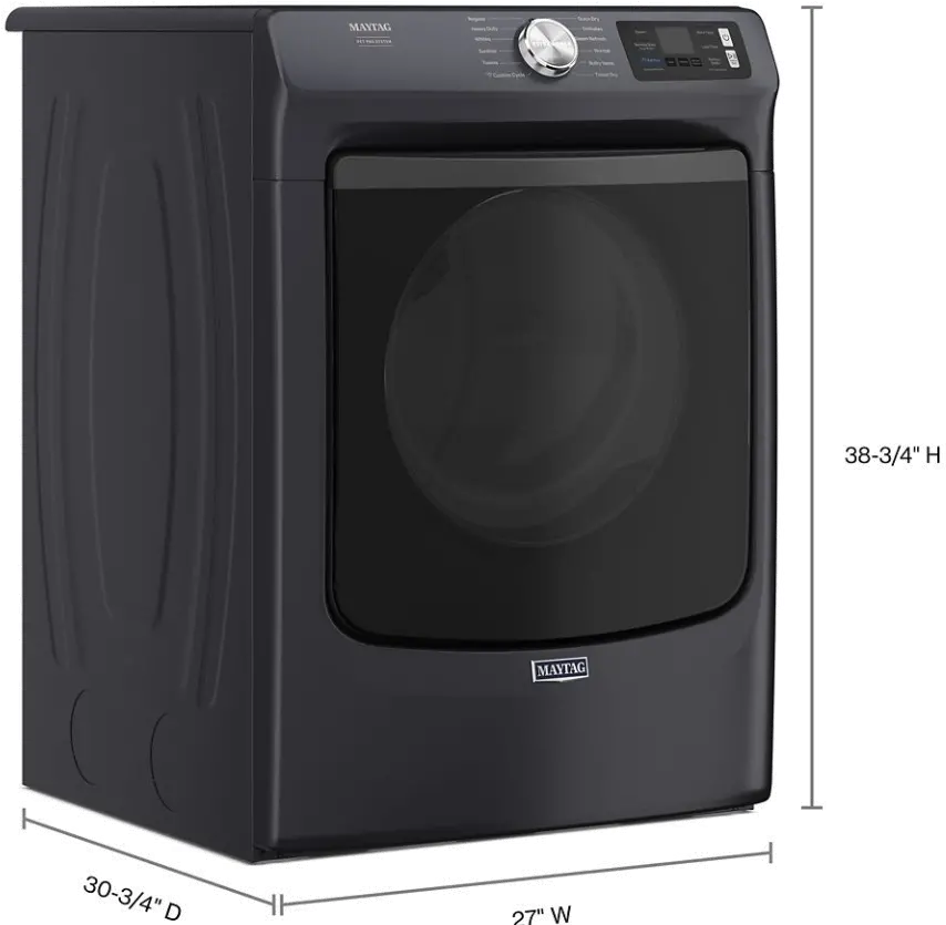 MED7020RF Maytag 7.4 Cu Ft Smart Pet Pro Electric Dryer - Midnight Steel-3
