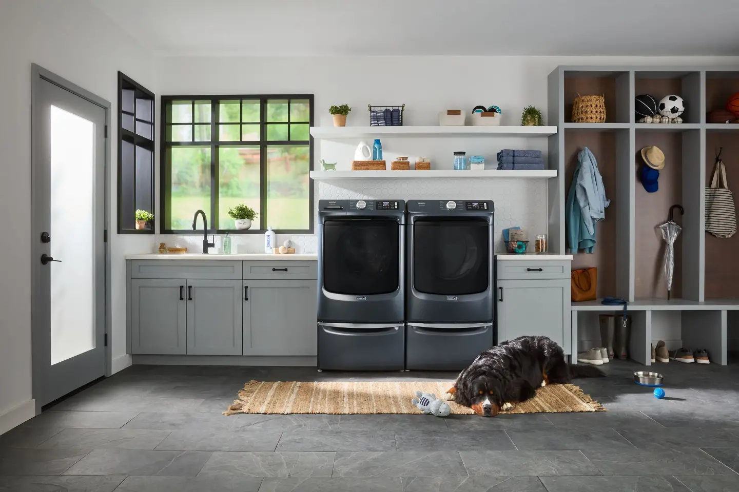 MED7020RF Maytag 7.4 Cu Ft Smart Pet Pro Electric Dryer - Midnight Steel-2