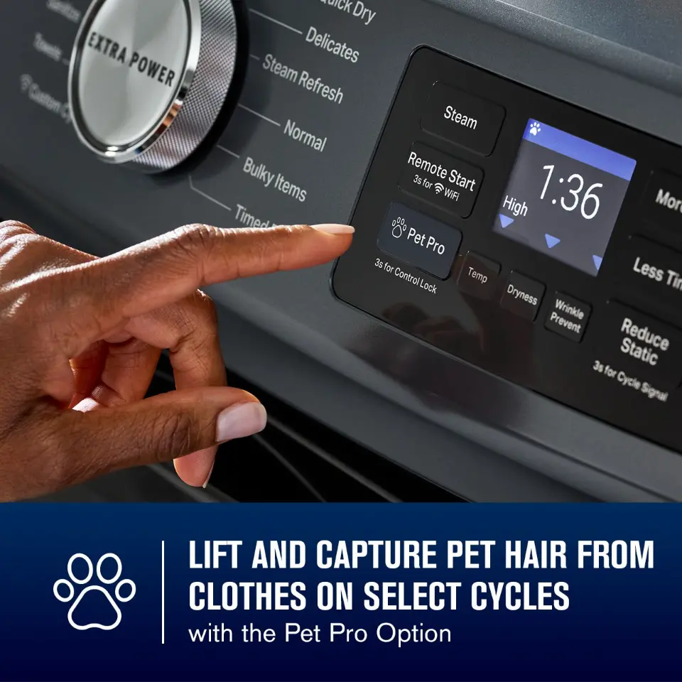 MED7020RF Maytag 7.4 Cu Ft Smart Pet Pro Electric Dryer - Midnight Steel-5