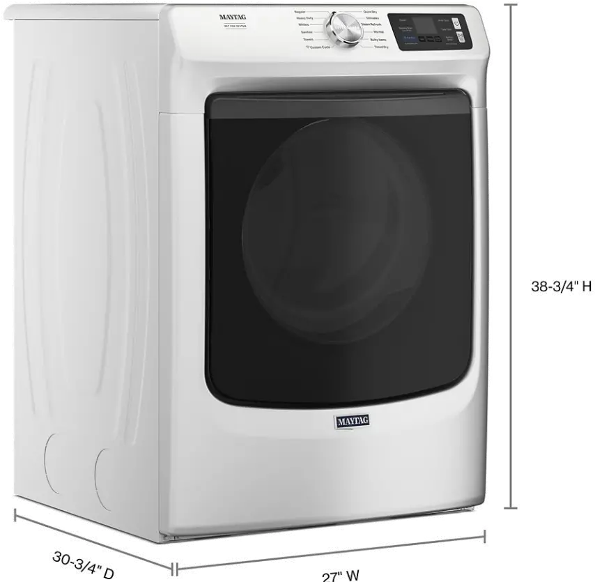MGD7020RW Maytag 7.4 Cu Ft Smart Pet Pro Gas Dryer - White-3