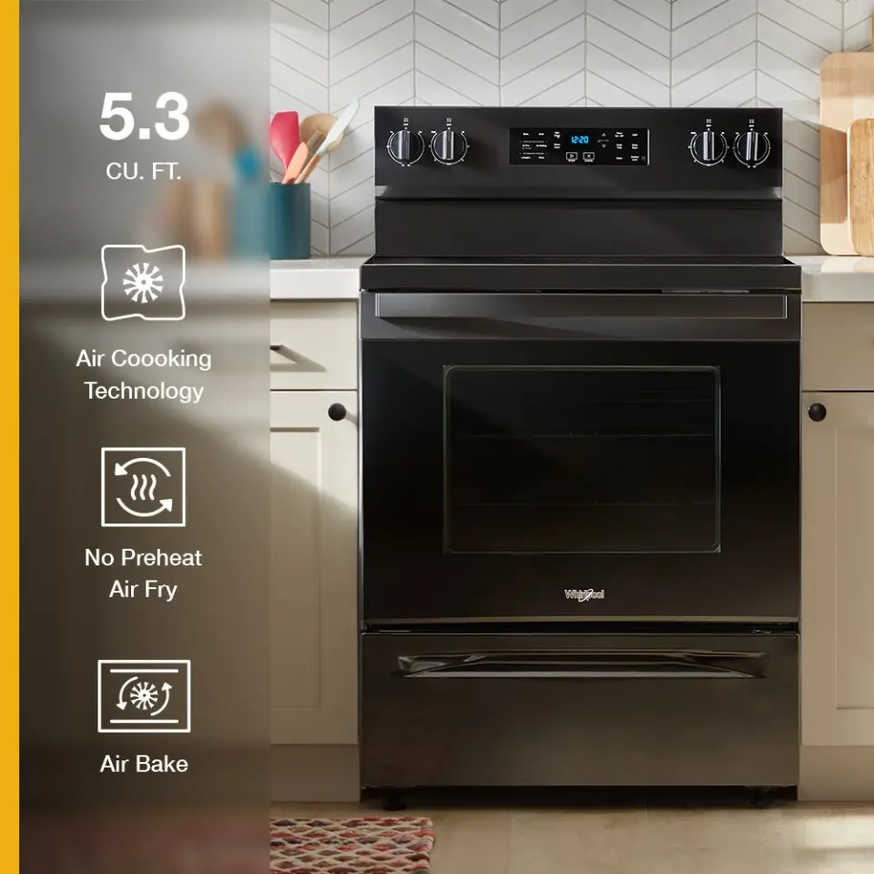 WFES5030RB Whirlpool 5.3 Cu Ft Single Oven Electric Range - Black-4