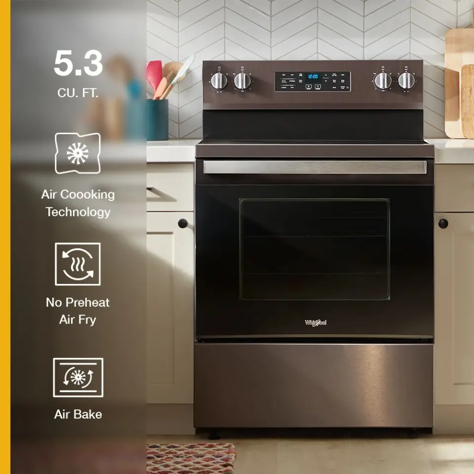 WFES5030RV Whirlpool 5.3 Cu Ft Single Oven Electric Range - Black Stainless Steel-3
